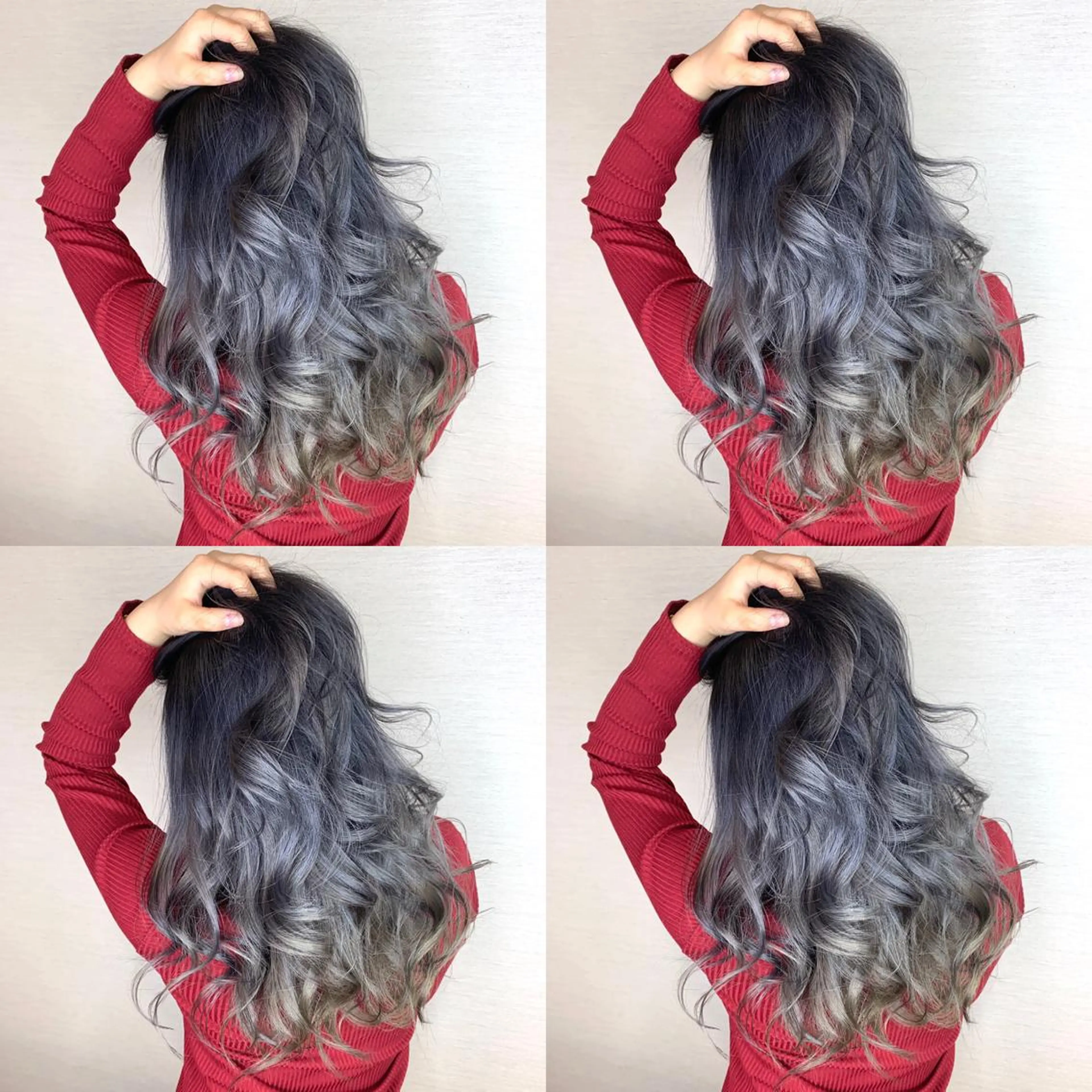 ロング カラー 韓国レイヤーカット/ ダブルカラーのヘアスタイル