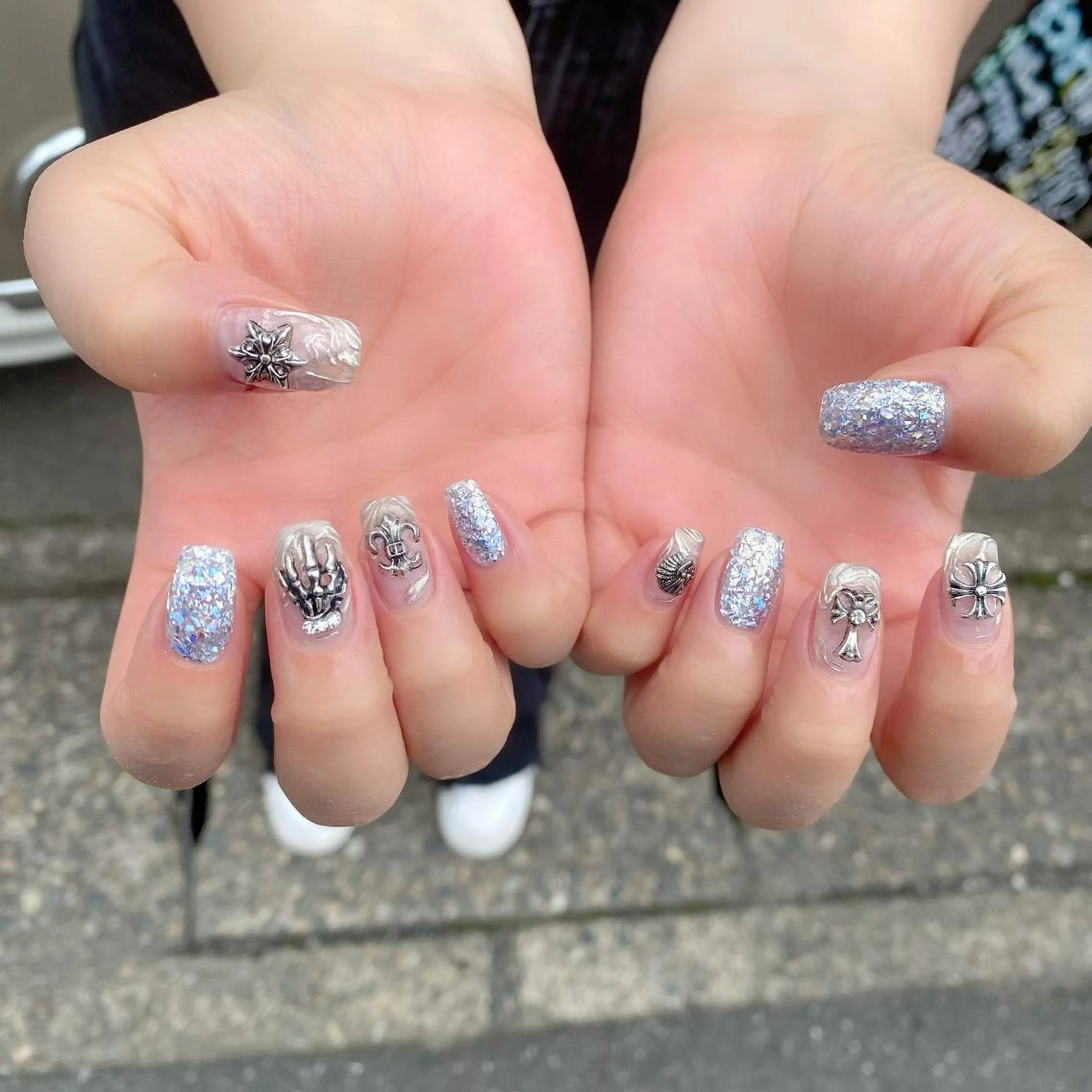 ネイル スクエアネイル 夏ネイル ハンドネイル Salon Ｋのネイルデザイン