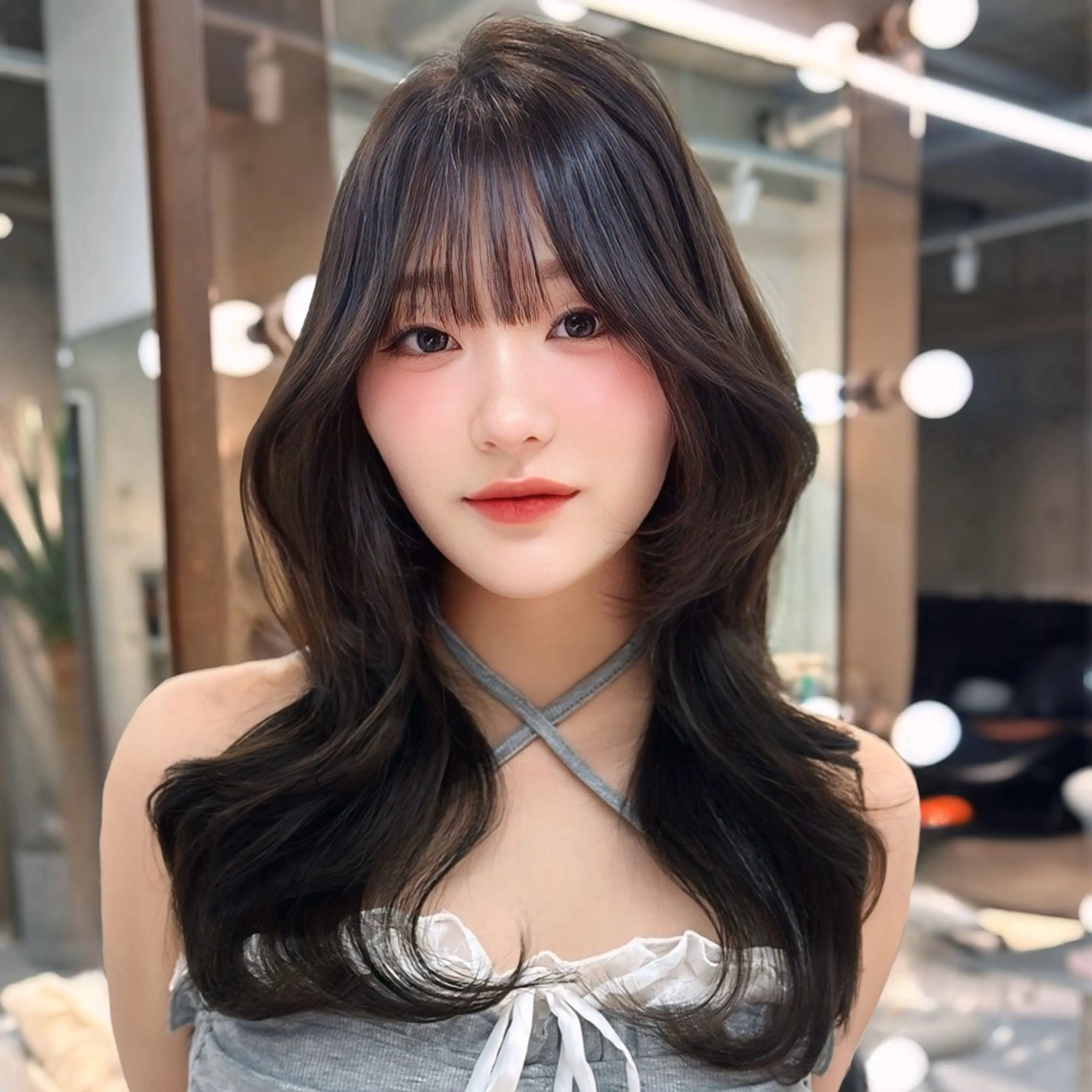 セミロング カラー グレージュ オリーブグレージュ オリーブグレー くびれヘア カット ヘアカラー トリートメント 🍒ブリーチなしカラ ー／Sakura🍒のヘアスタイル