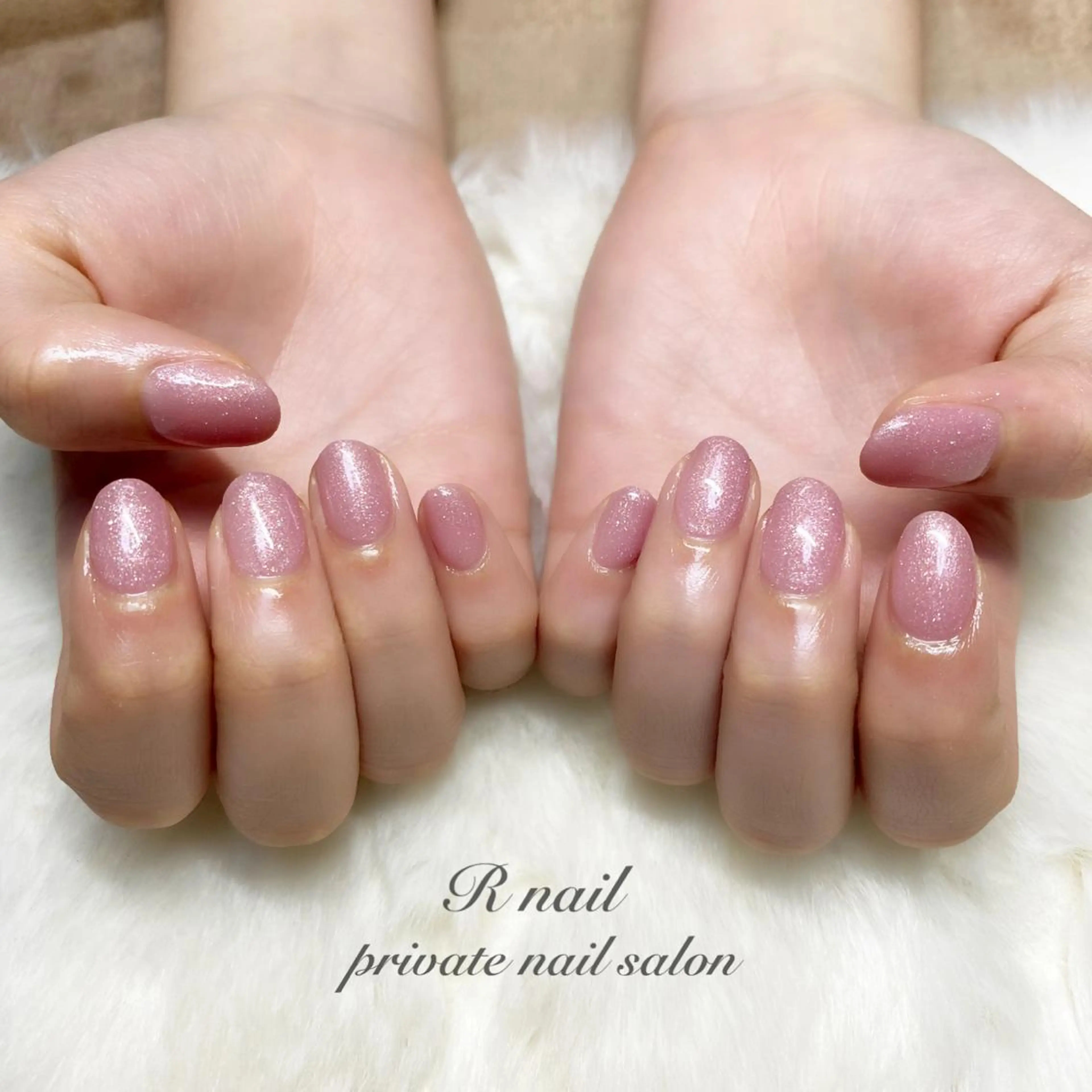 ネイル ラメ(グリッター) オフィスネイル ピンク R nailのネイルデザイン