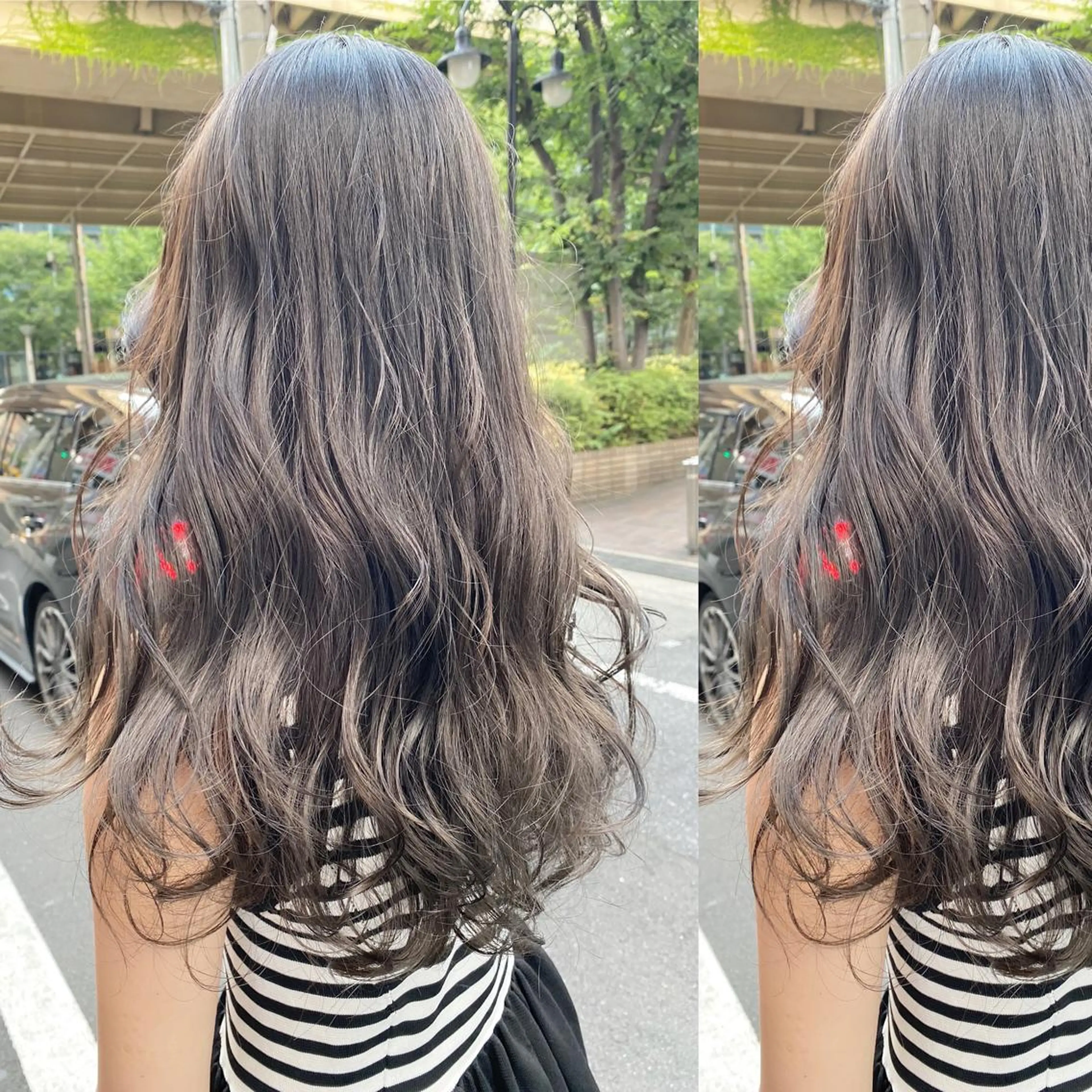 ロング カラー グレージュ ヘアカラー ツキノキ ミナのヘアスタイル