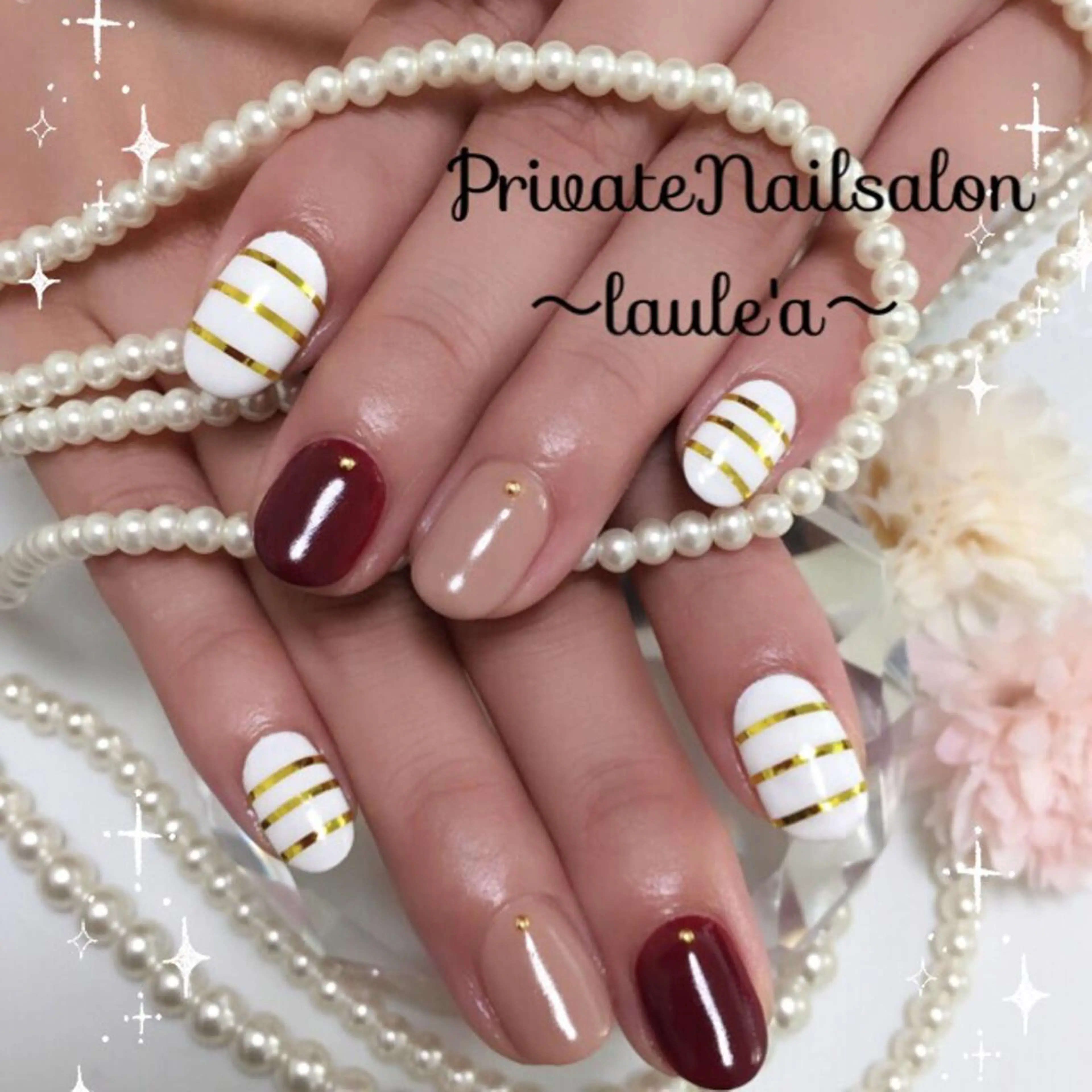 ネイル ボーダー Nailsalon laule'aのネイルデザイン
