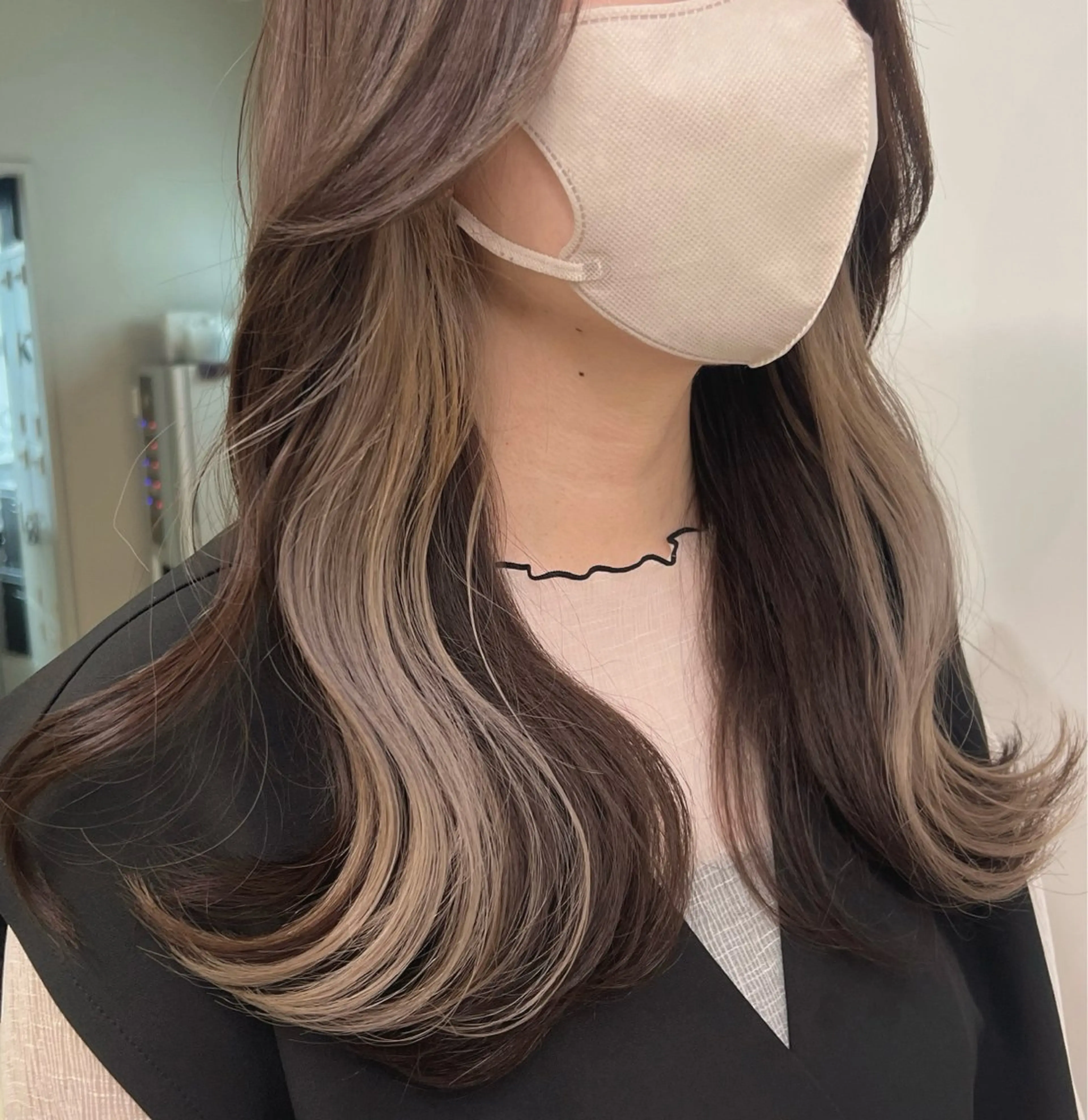 ロング カラー ヘアカラー トリートメント ヘッドスパ ヘアセット 🥞ベージュ系カラー 【すずきりほ】🥞のヘアスタイル