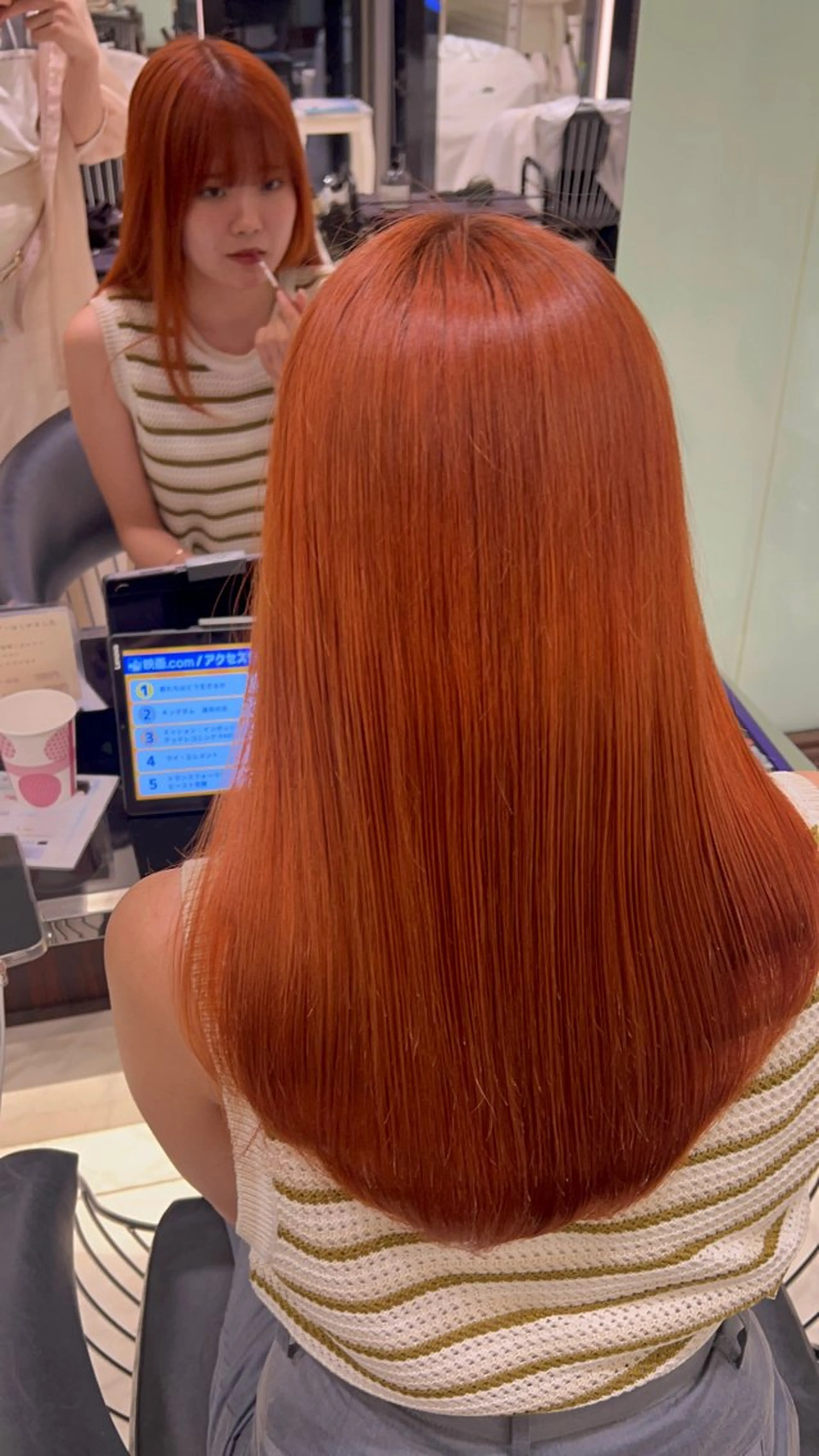 セミロング カラー ヘアアレンジ 顔周り/透明感 🤍銀座RINOSEのヘアスタイル