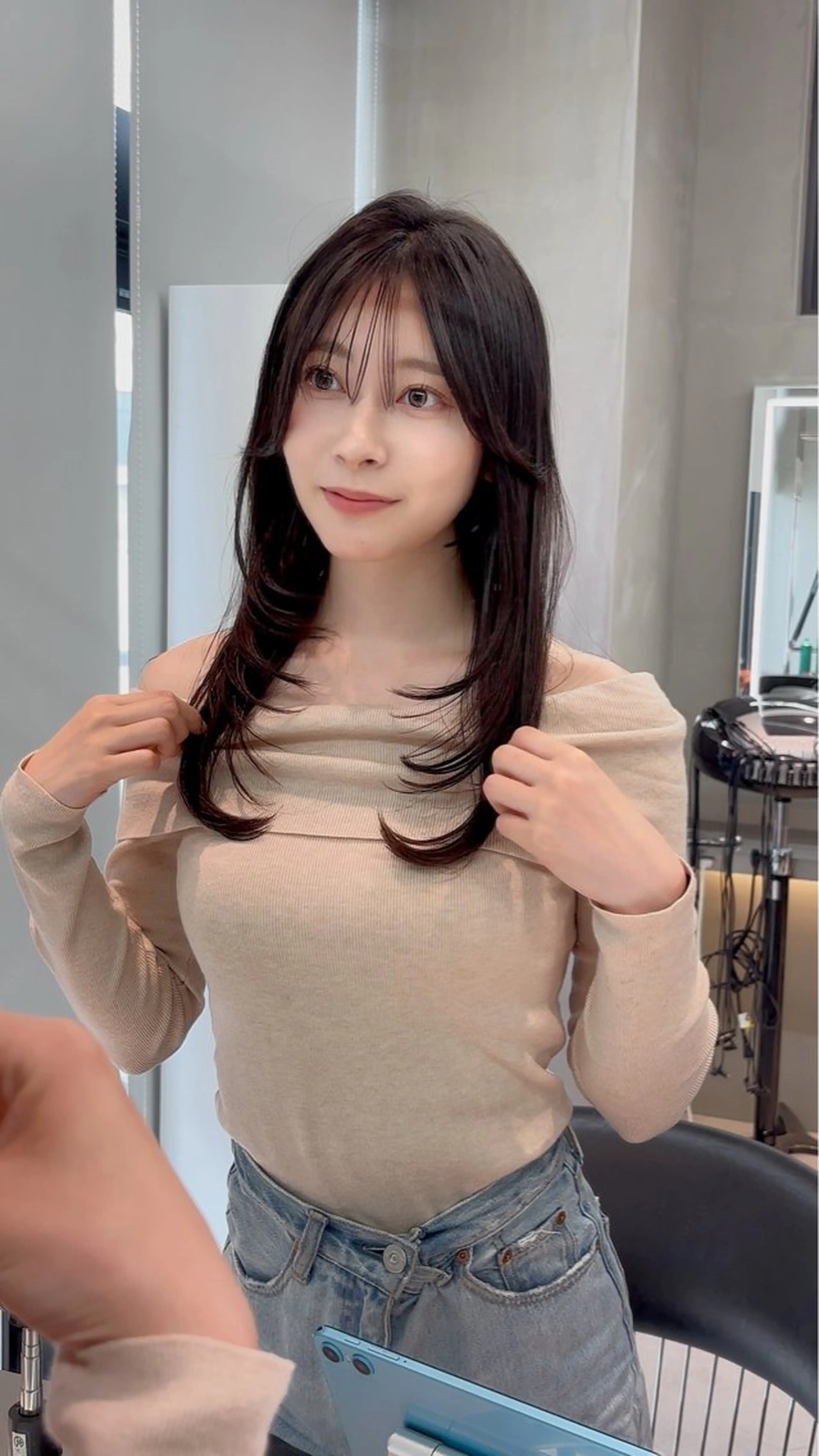 ミディアム カラー ミディアムレイヤー 透明感カラー ボブ 顔まわりレイヤー 韓国風ヘア 【美髪矯正】 吉村　清志のヘアスタイル