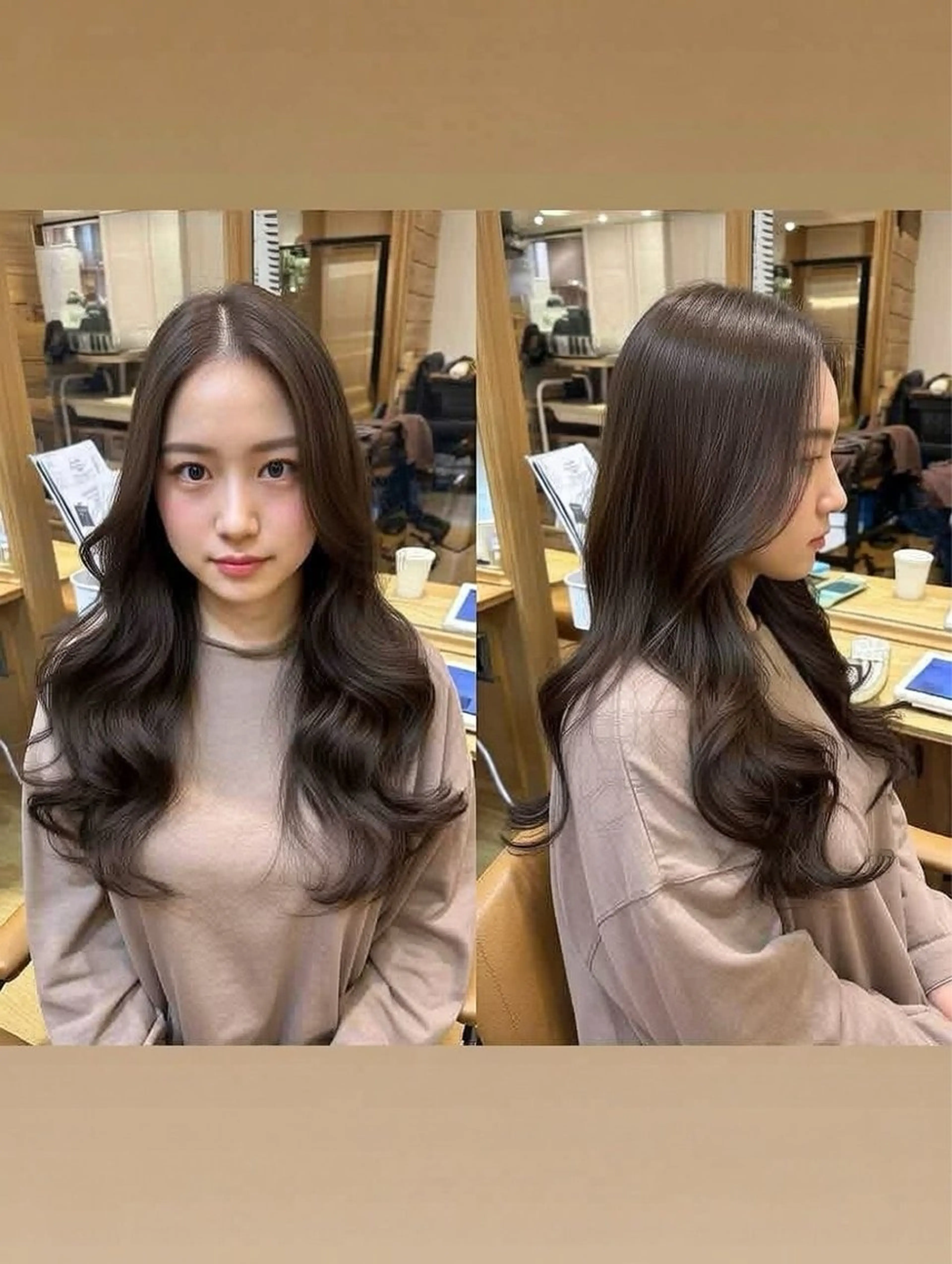 ロング カラー ヘアカラー トリートメント 👑髪質改善wカラー /ハイトーン/アユカのヘアスタイル