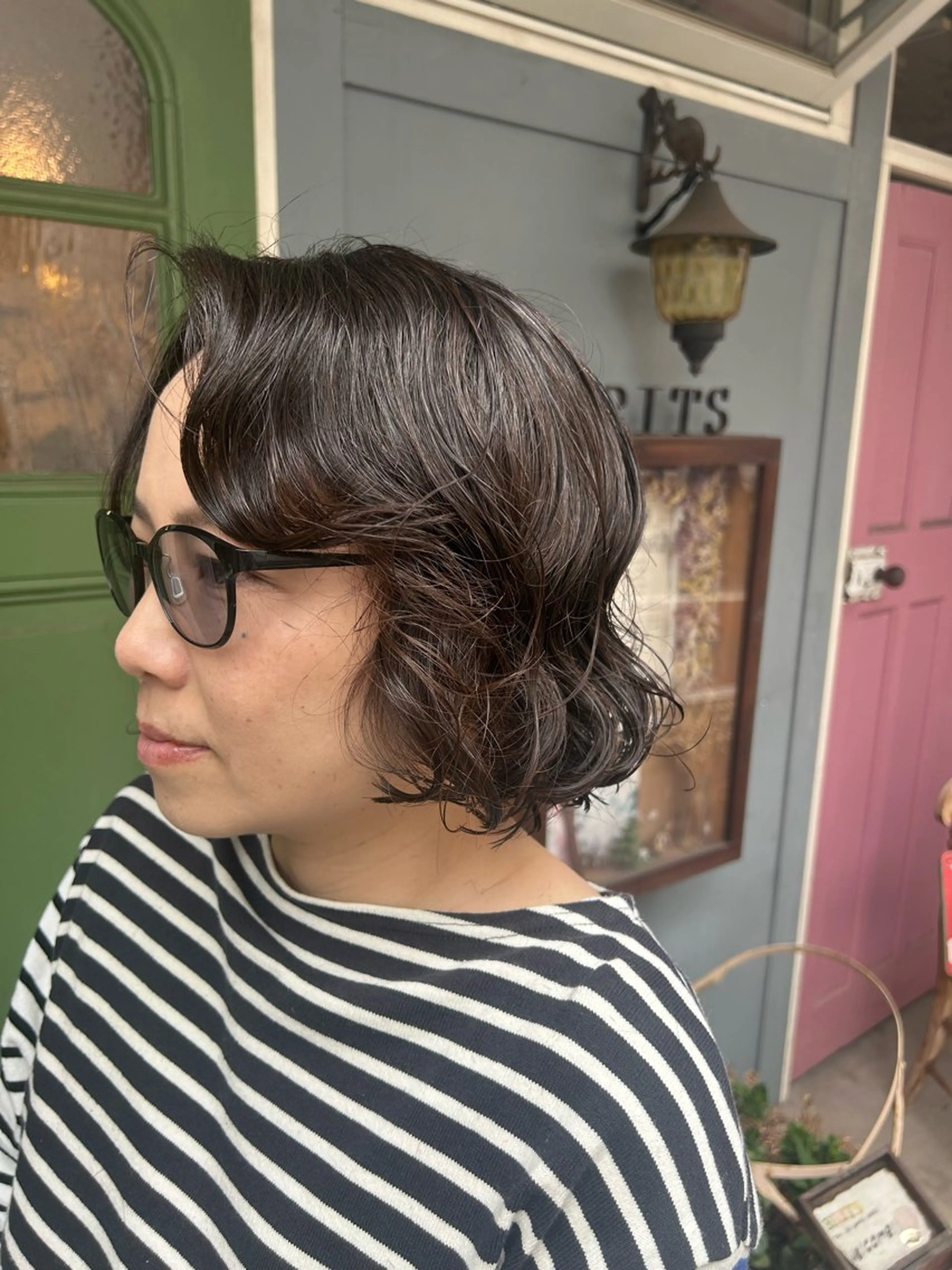 ショート パーマ カット パーマ トリートメント 清水千優/パーマ/透 明感カラー/メンズのヘアスタイル