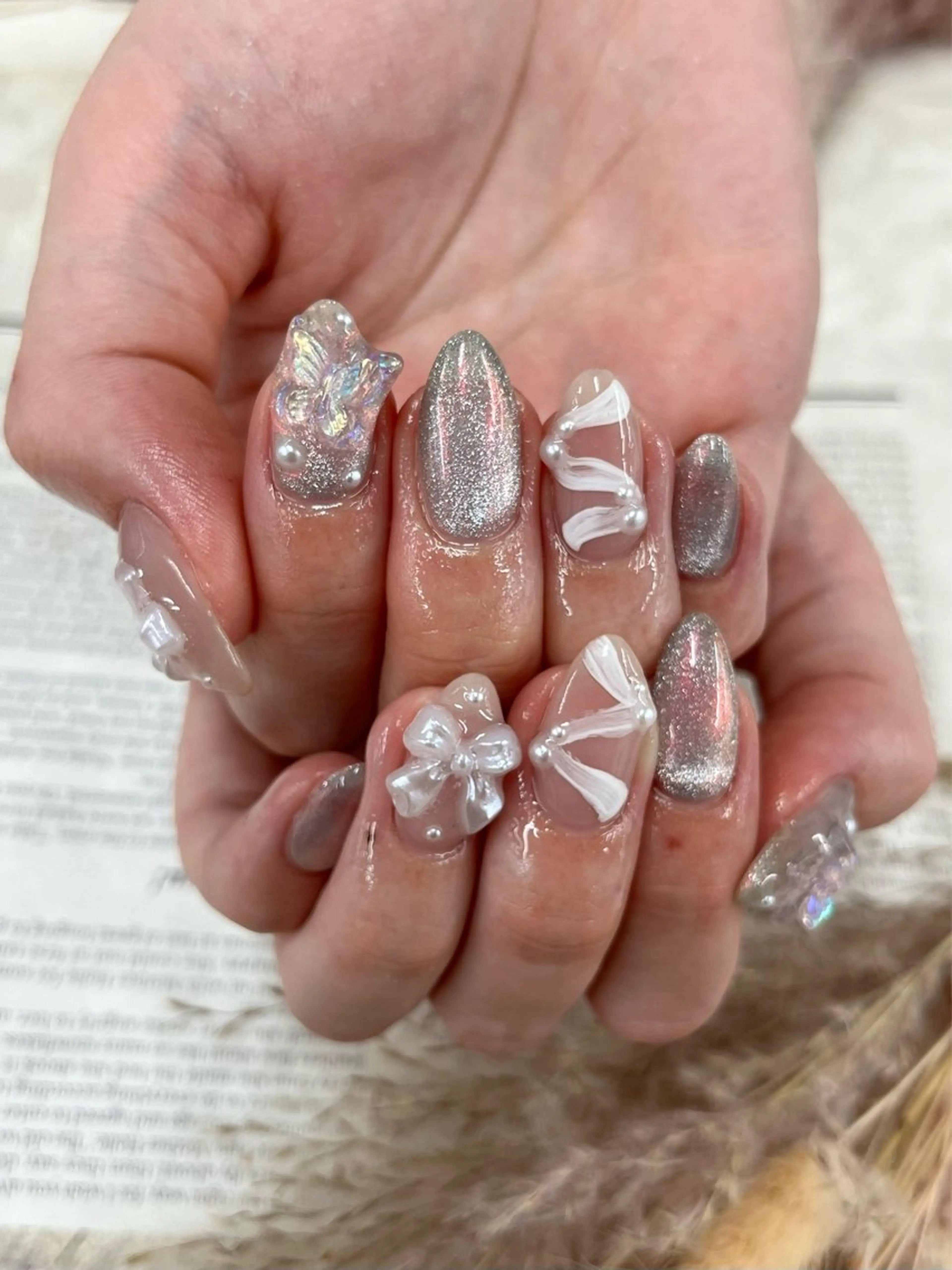 ネイル リボン ハンドネイル Basic町田本店 Suzunaのネイルデザイン