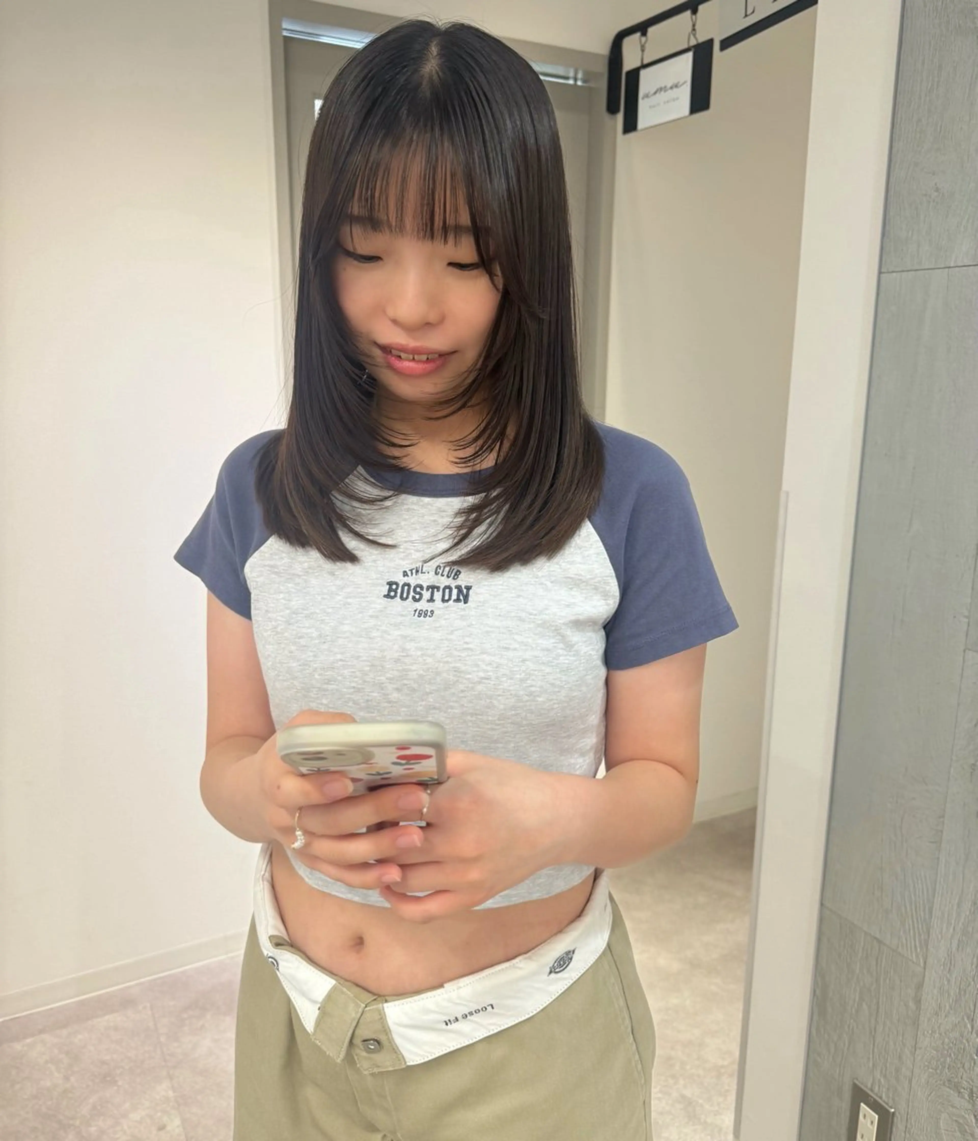 ミディアム レイヤーカット カット umu.［韓国ヘア /レイヤーカット］のヘアスタイル