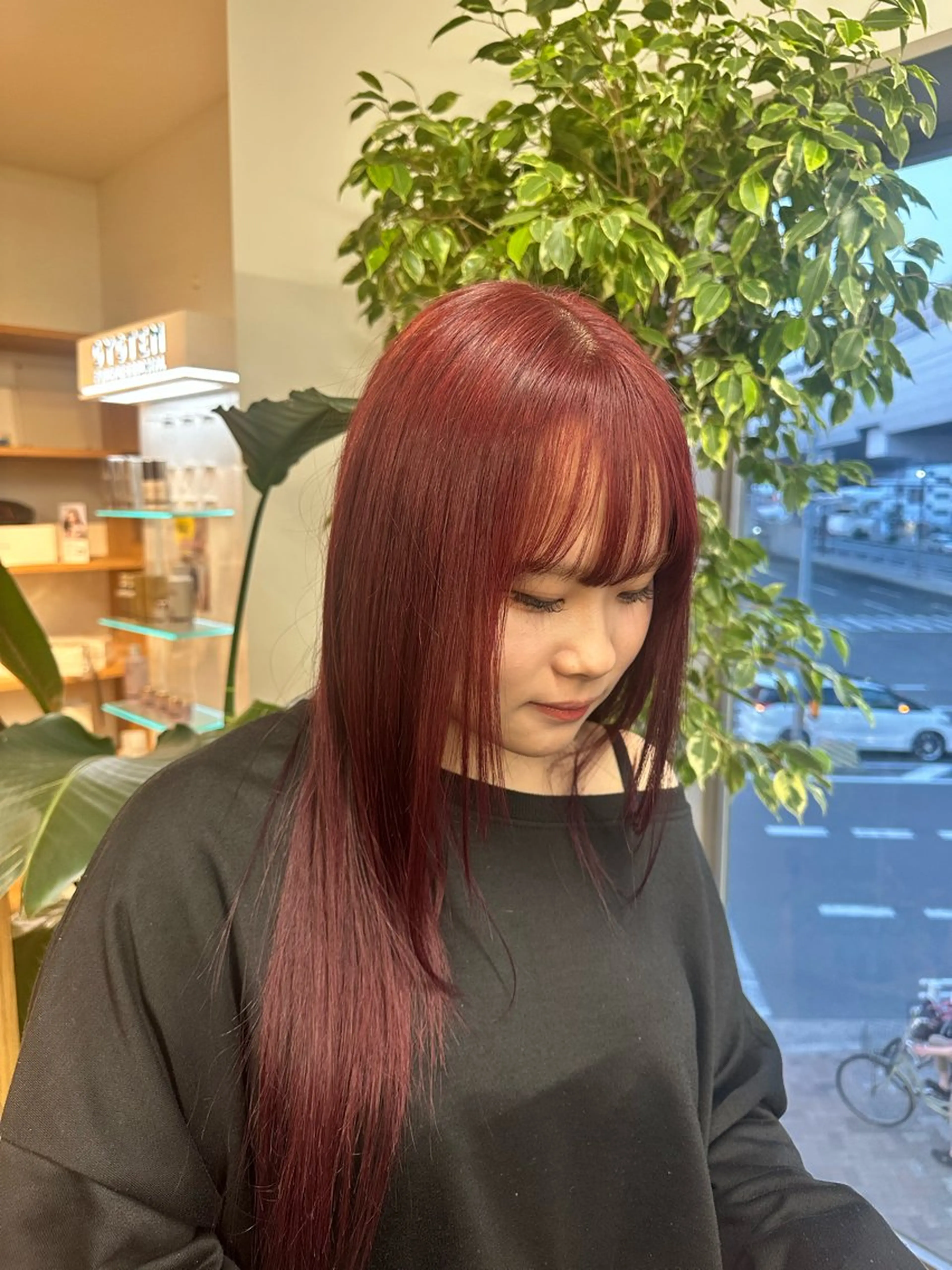 カラー レッドカラー カット ヘアカラー ブリーチカラー/ わきたちえ🌻のヘアスタイル