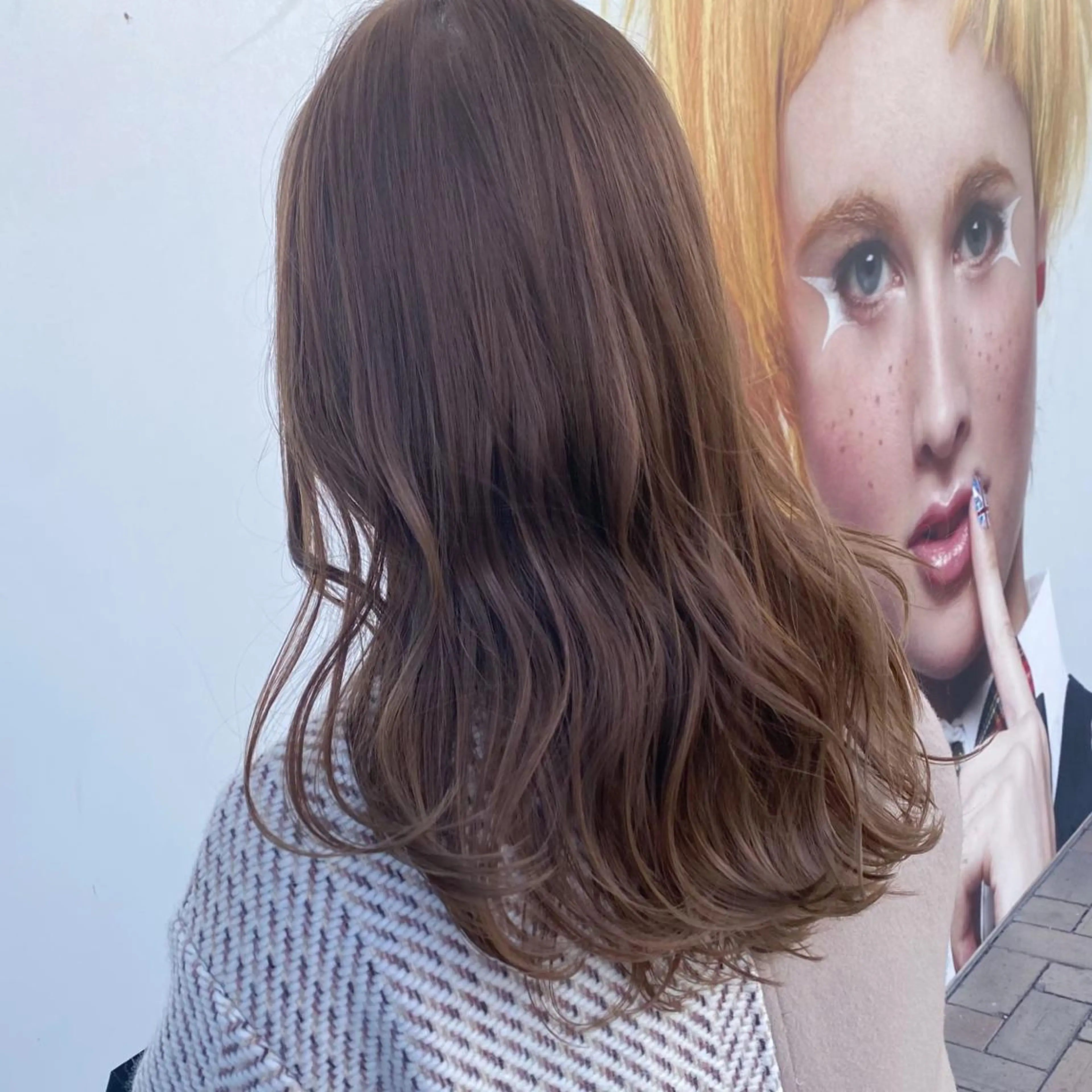 セミロング カラー ブリーチ 透明感カラー 髪質改善 トリートメント カット ヘアカラー ブリーチカラー/ 岩破瑞希のヘアスタイル