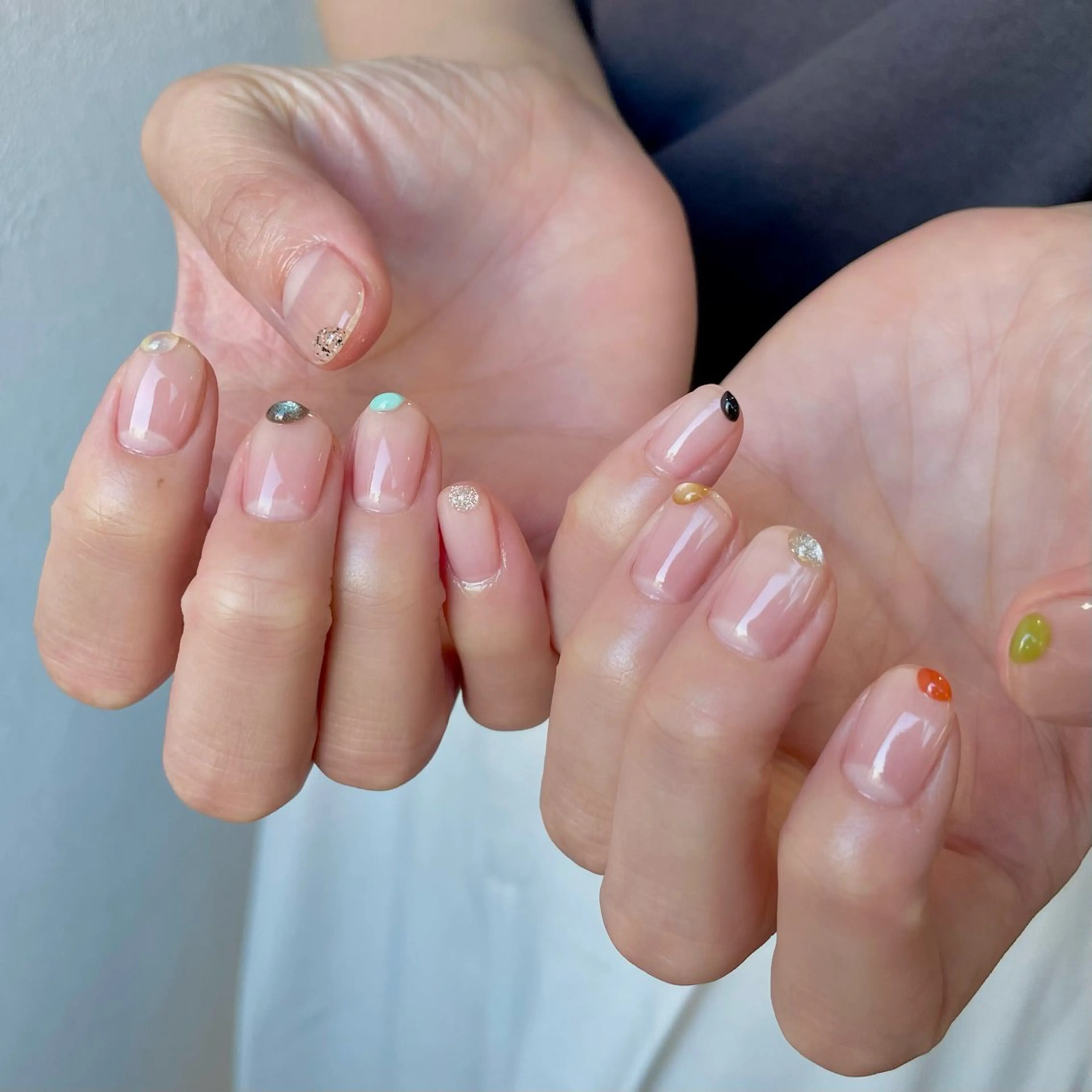 ネイル アートネイル クリアネイル ジェルネイル 持ち込み ニュアンスネイル ハンドネイル norme_ akiのネイルデザイン