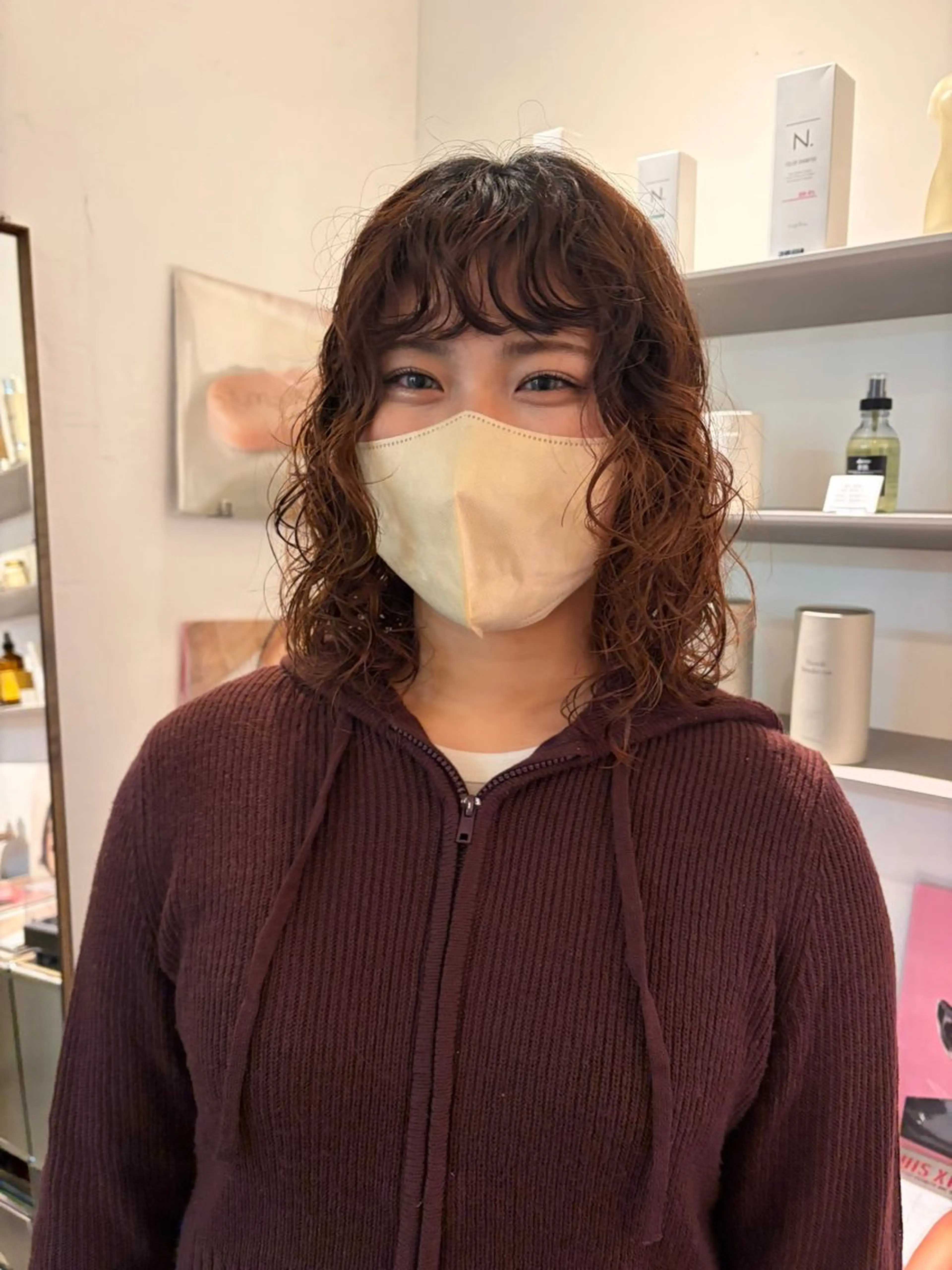 ミディアム ミディアムパーマ HITOMI 福岡パーマのヘアスタイル