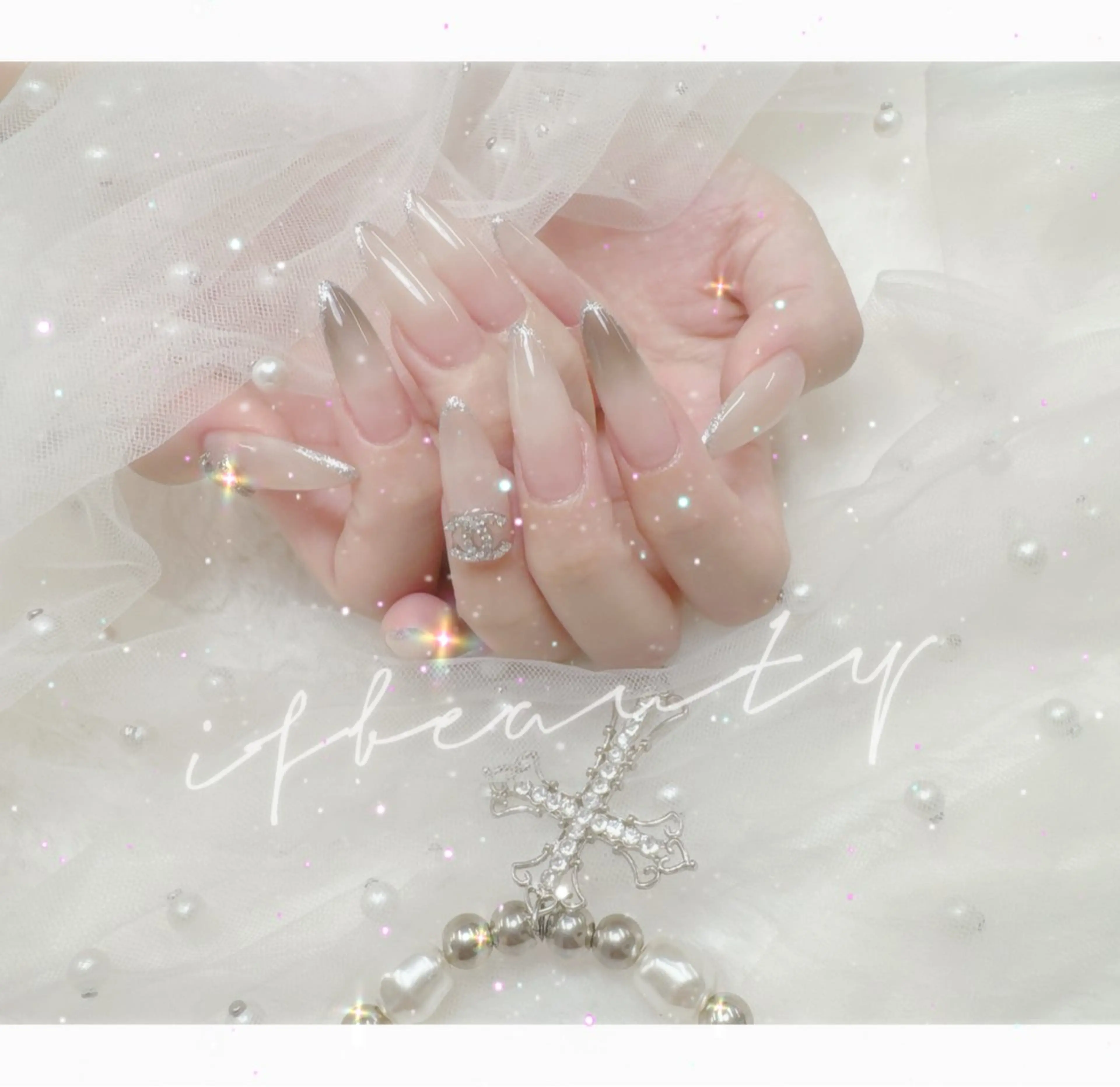 ロング ハンドネイル 💓if beauty2号店のネイルデザイン