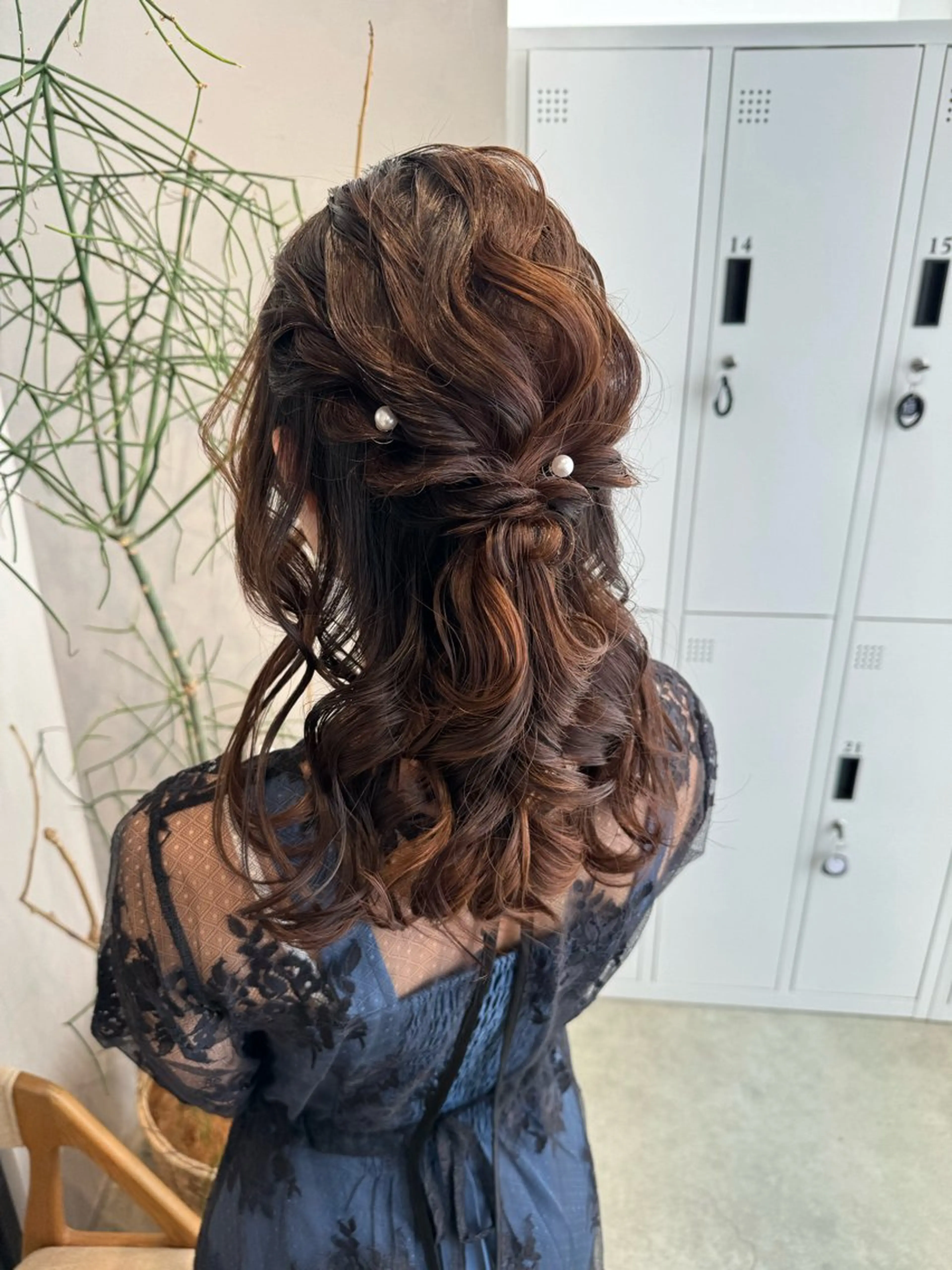 ヘアアレンジ ハーフアップ 透明感カラー✨艶髪 制作🌱山根あゆみのヘアスタイル