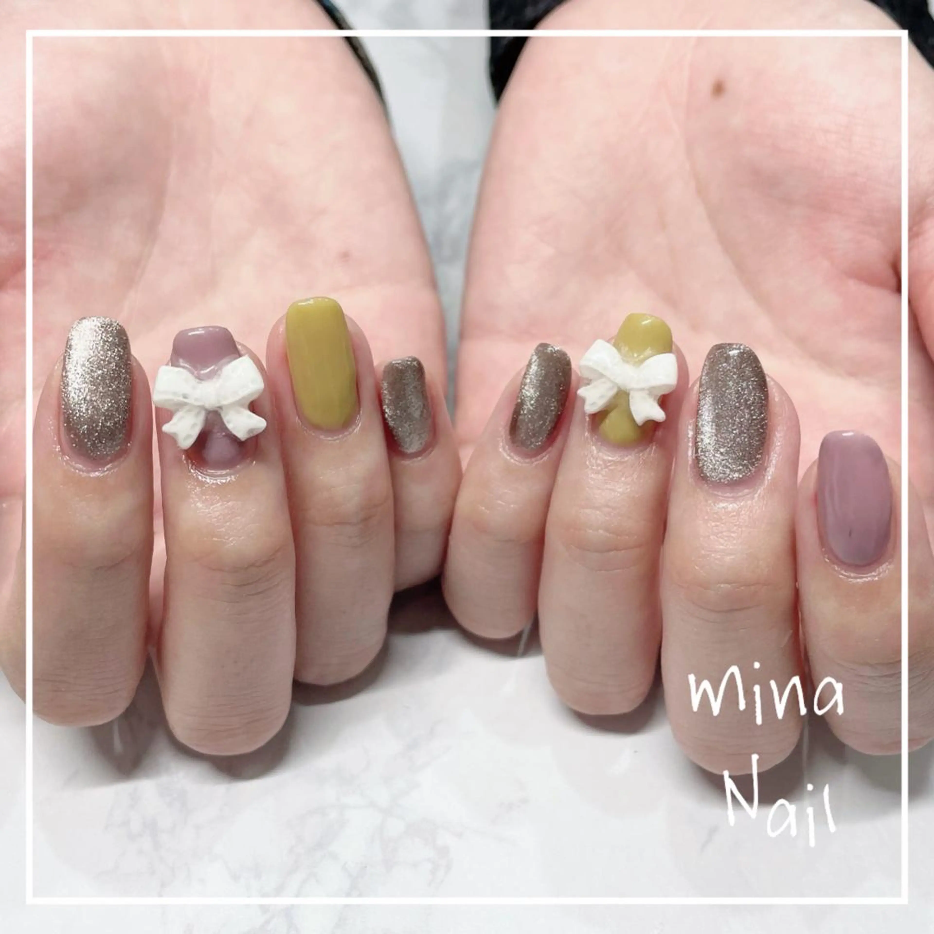 ネイル リボン mina Nailのネイルデザイン