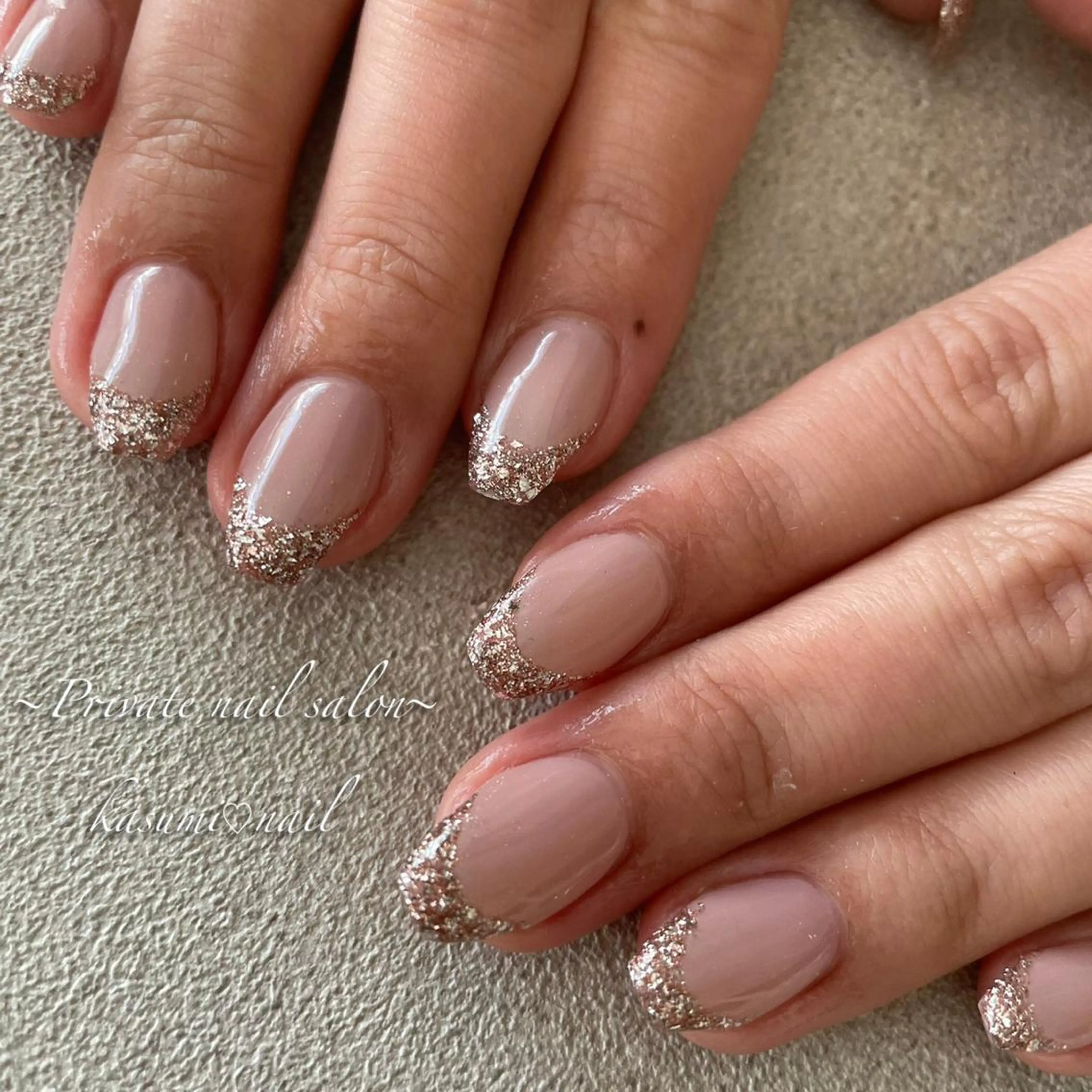 ネイル フレンチネイル ラメ(グリッター) ミラーネイル ニュアンスネイル 冬ネイル KASUMI♡ Nailのネイルデザイン
