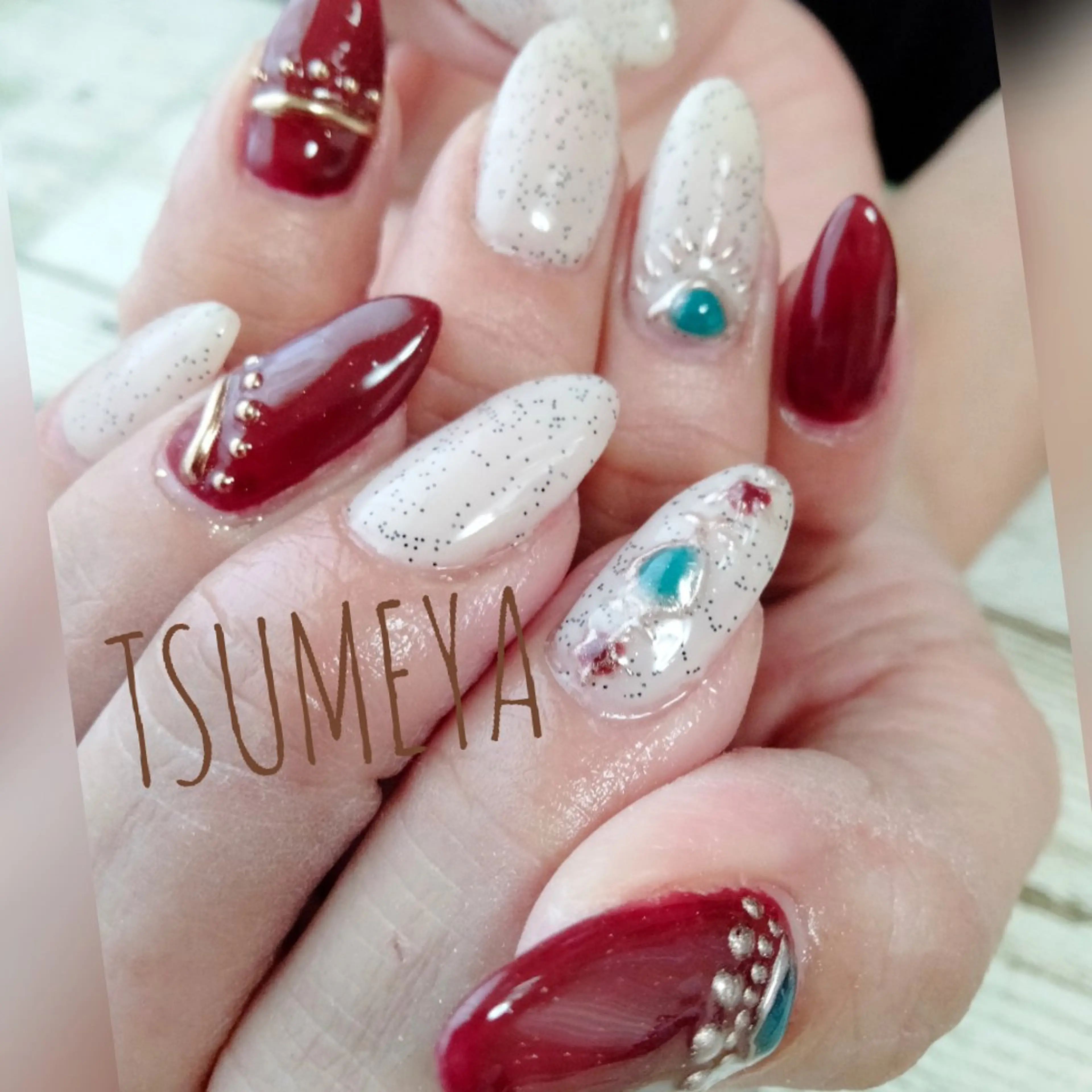 ネイル ボルドー ハンドネイル _TSUMEYA _のネイルデザイン