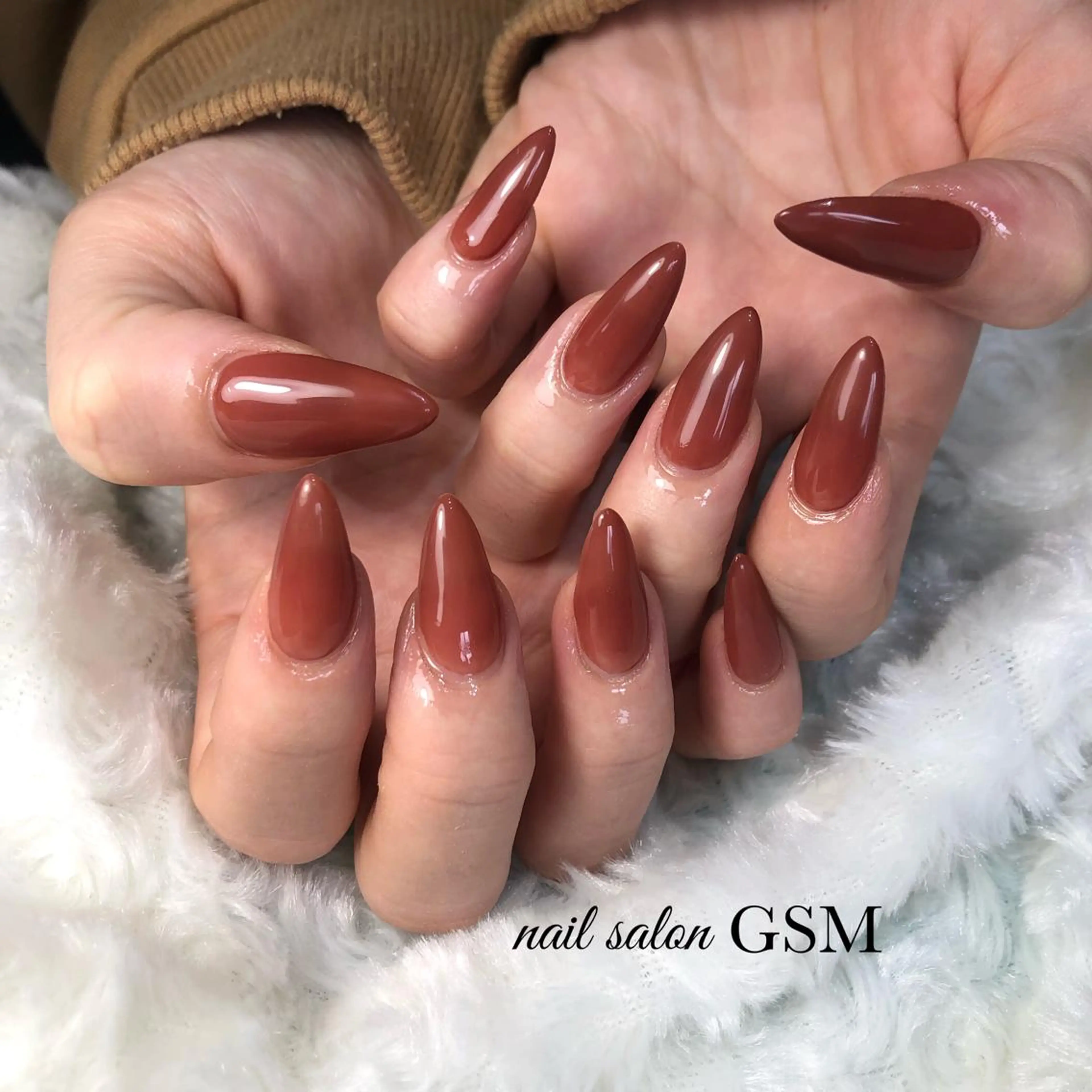 ネイル ワンカラーネイル スカルプネイル ハンドネイル nail salon GSMのネイルデザイン