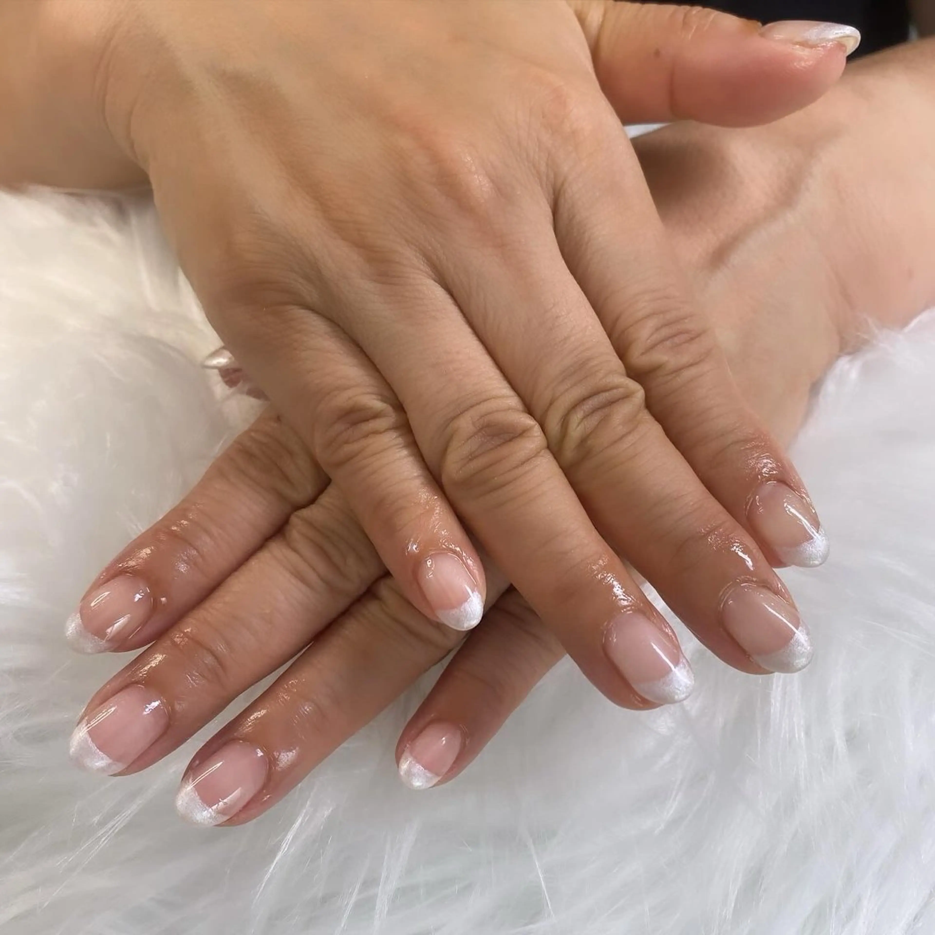 ネイル フレンチネイル ラメ(グリッター) デュアス R _宇都宮のネイルデザイン