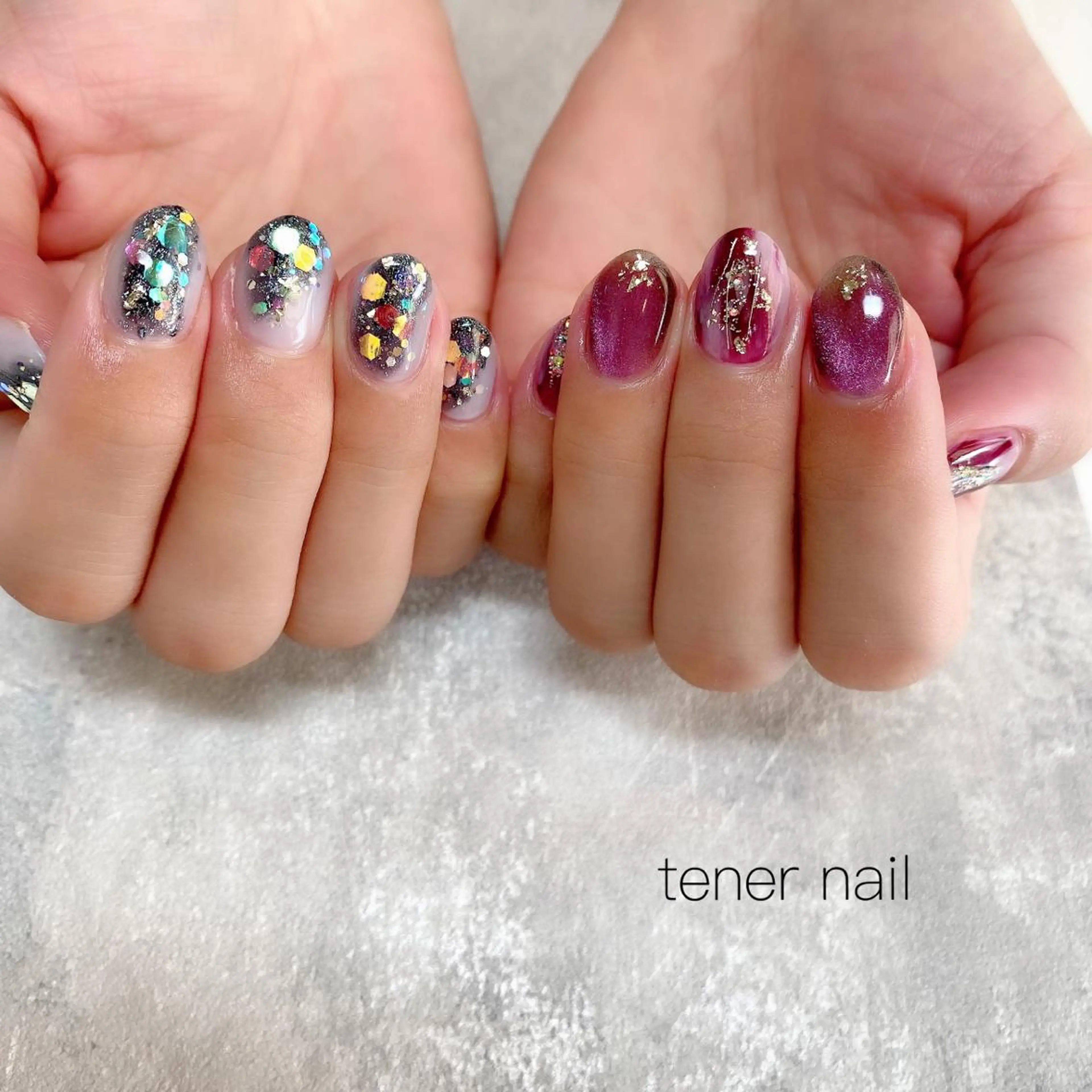 ネイル ホログラムネイル キラキラネイル tener  nail  テネルネイル所属・テネルネイル tener nailのネイルデザイン