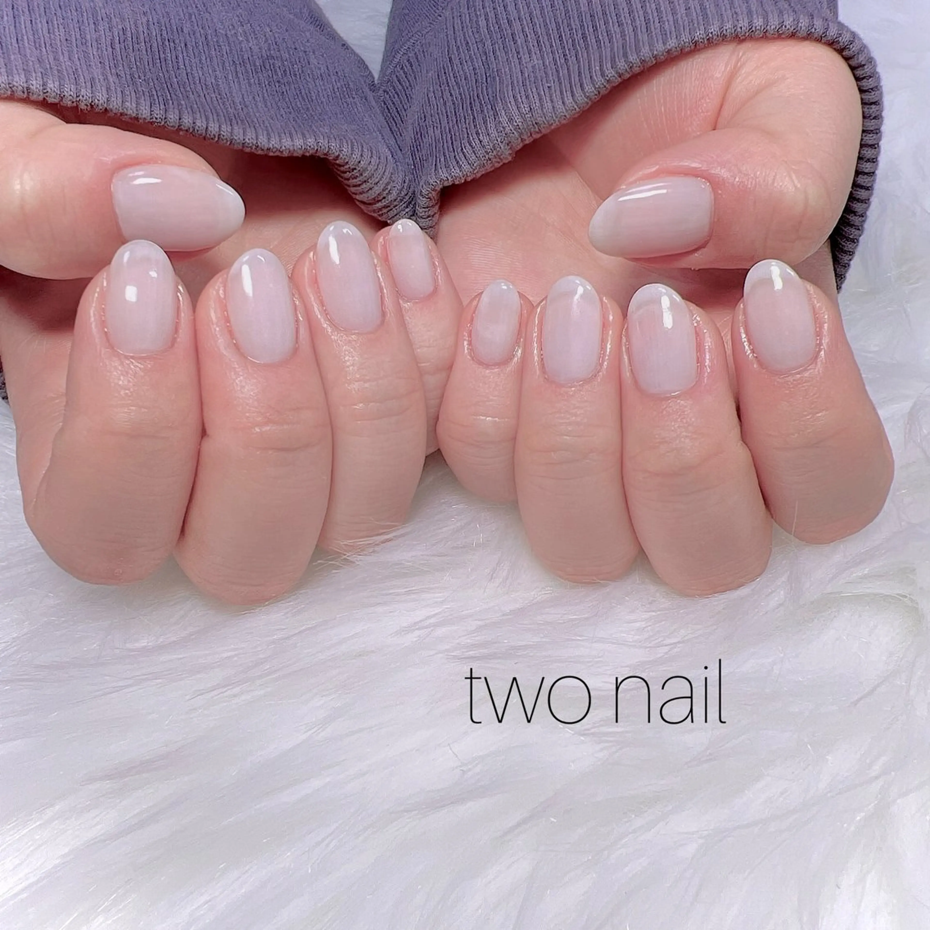 ネイル ネイルチップ ホワイト ハンドネイル two nailのネイルデザイン