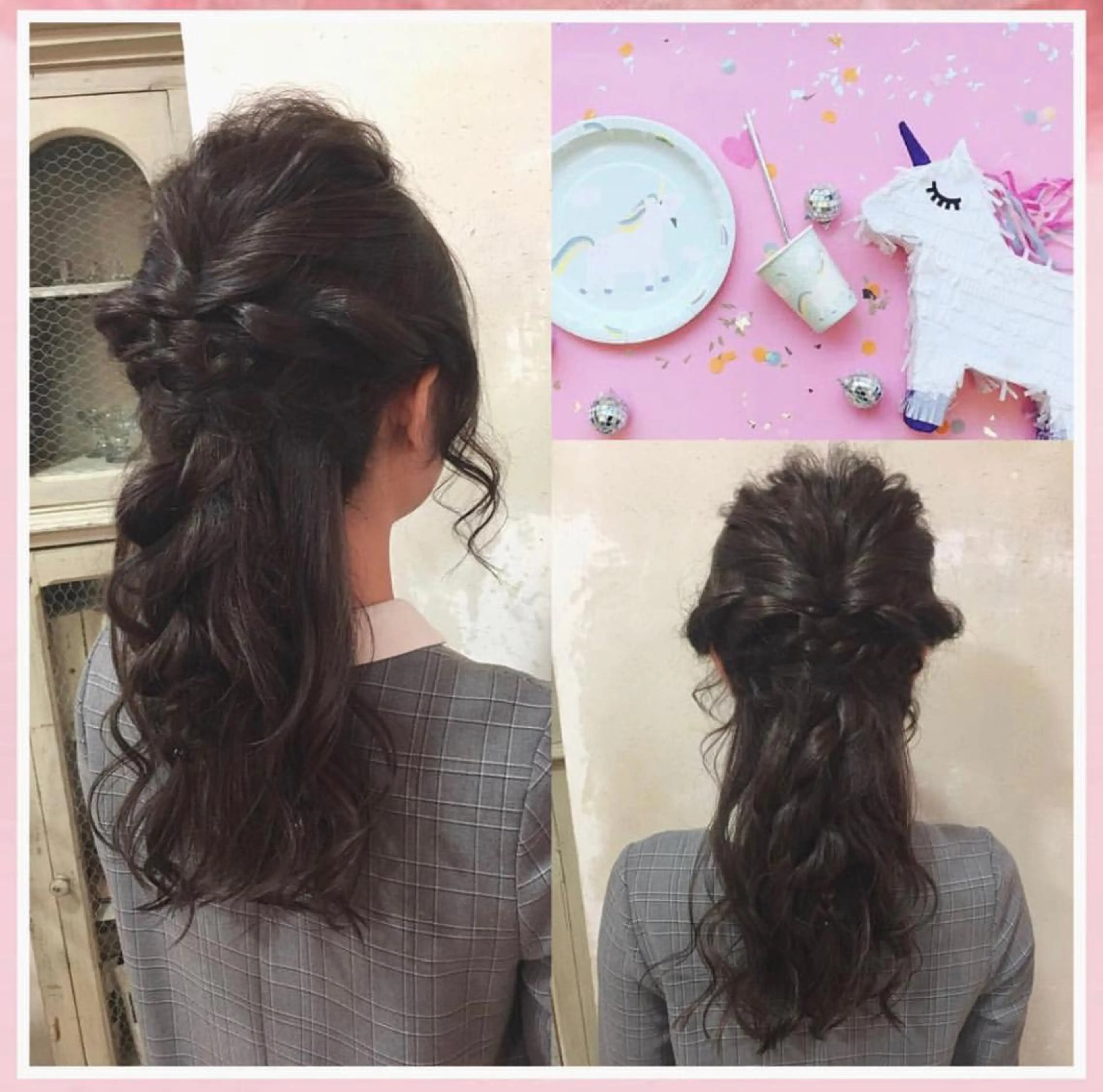 ロング カラー ヘアアレンジ ハーフアップ 森 早希絵のヘアスタイル