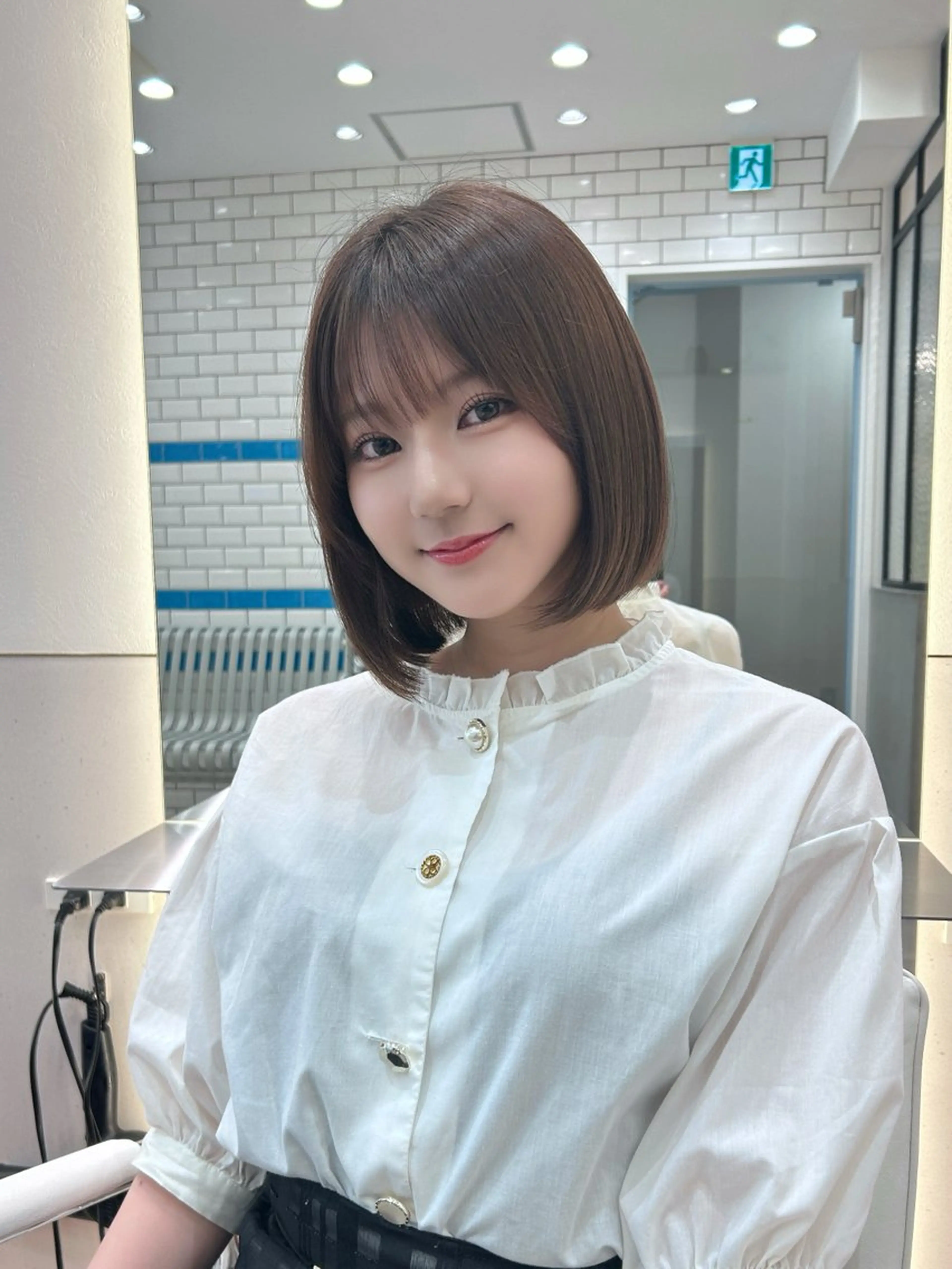 ショート カラー 透明感カラー グレージュ オリーブグレージュ オリーブグレー ボブ カット ヘアカラー トリートメント ボブ/レイヤーボブ/ 髪質改善/梶川 夏季のヘアスタイル