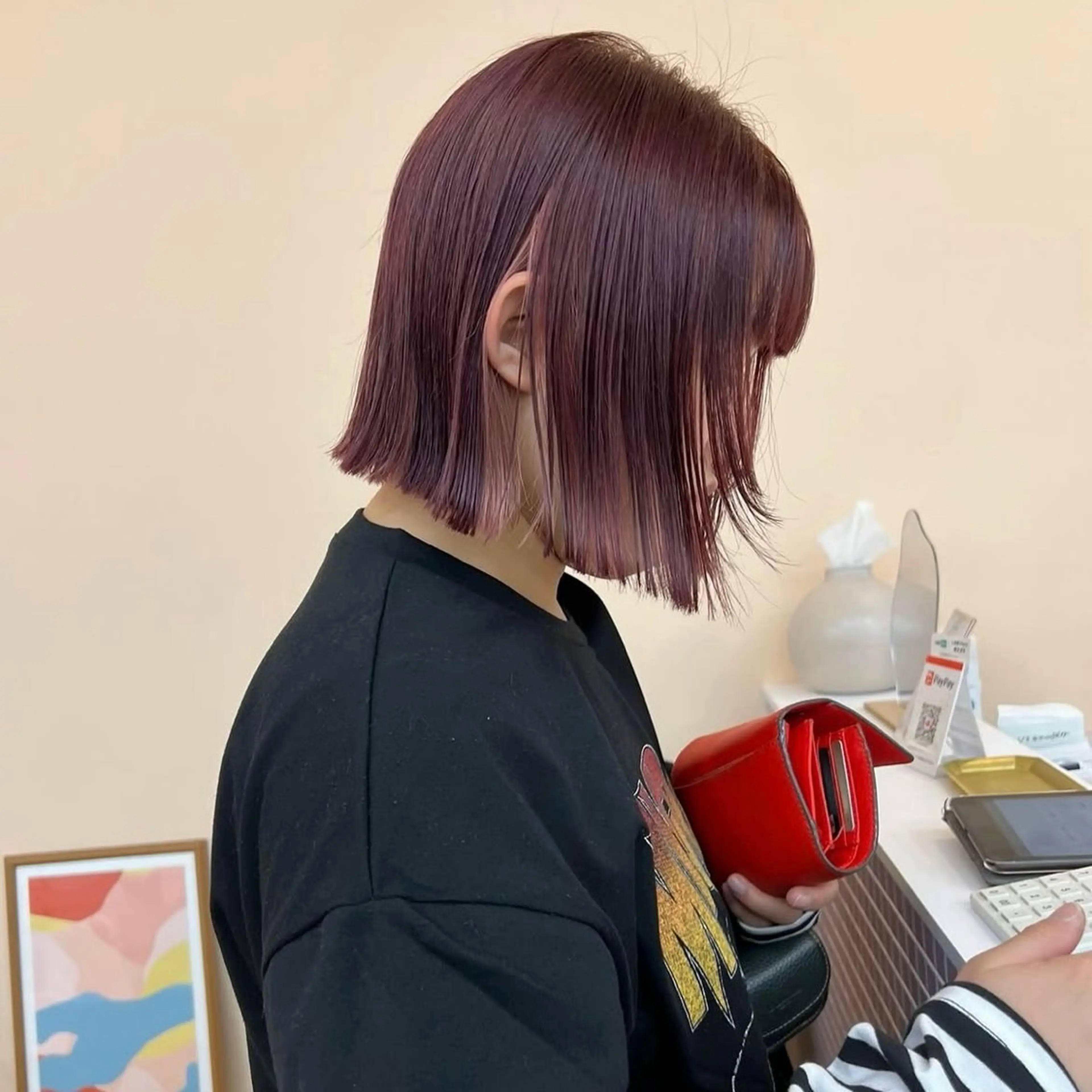 ミディアム カラー カット ヘアカラー arisa/暖色 /伏見/レイヤーのヘアスタイル