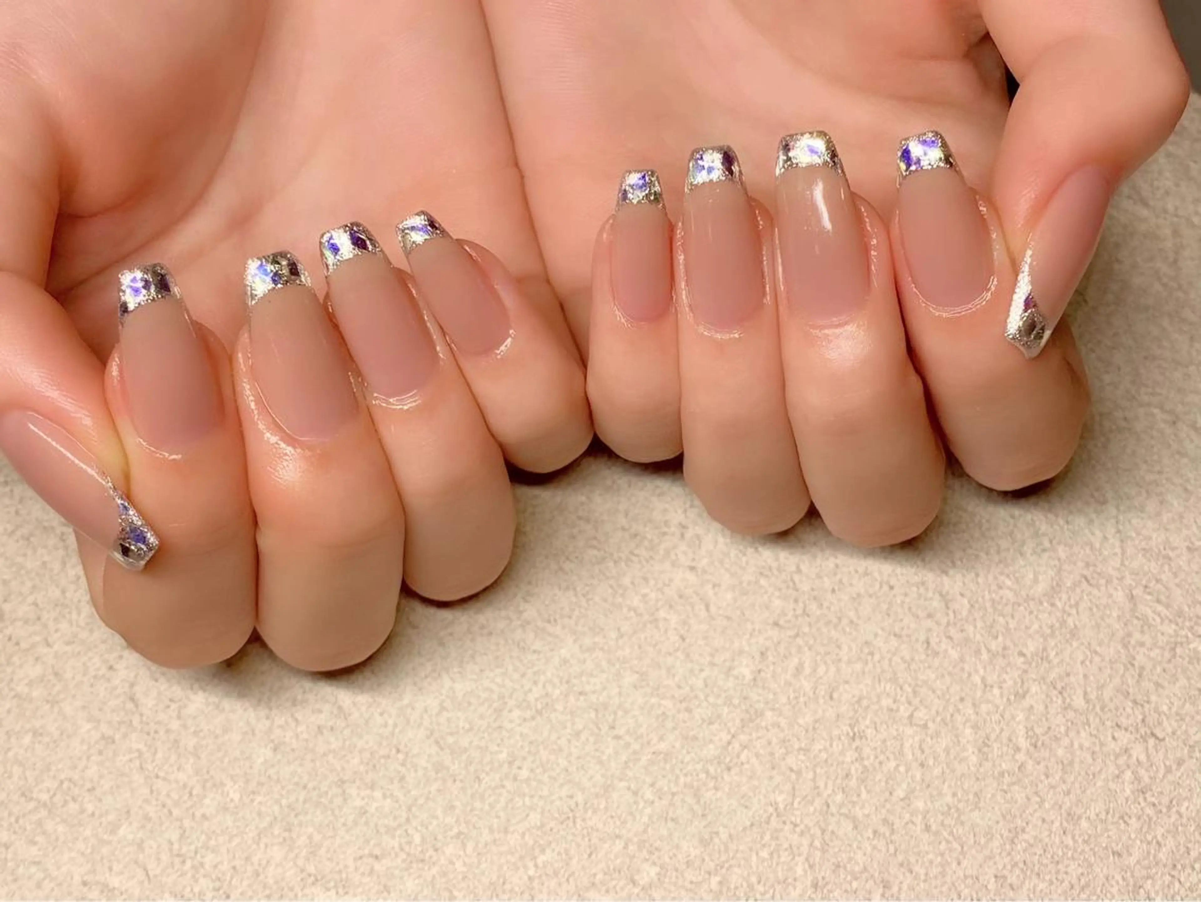 ネイル フレンチネイル ガラスフレンチ ハンドネイル Lino+ ネイル&よもぎ蒸しのネイルデザイン