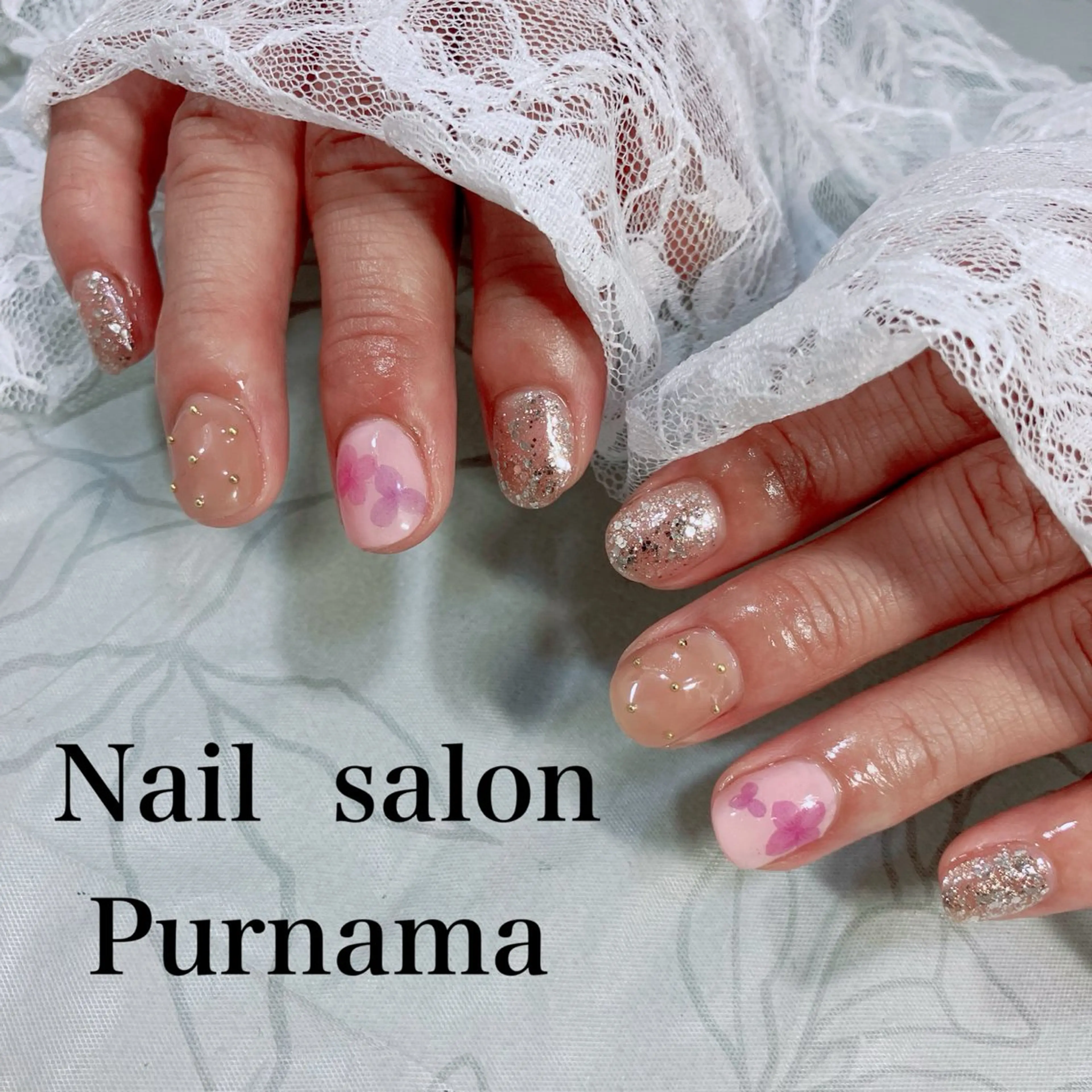 ネイル ハンドネイル Purnama(ﾌﾟﾙﾅﾓ)所属・Purnama あきのネイルデザイン