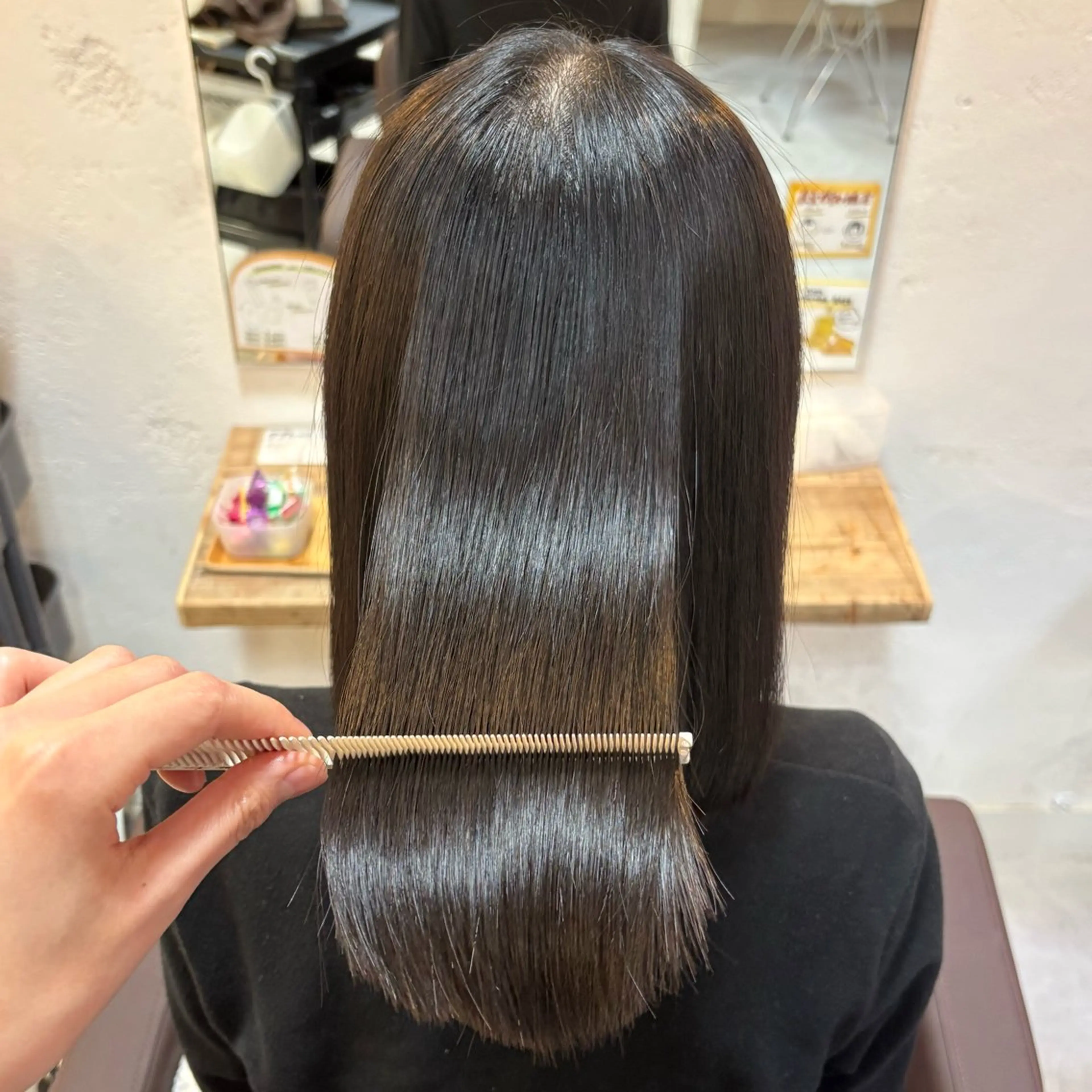 ミディアム カット ヘアカラー トリートメント ACCOLE/ qualite/玲奈のヘアスタイル