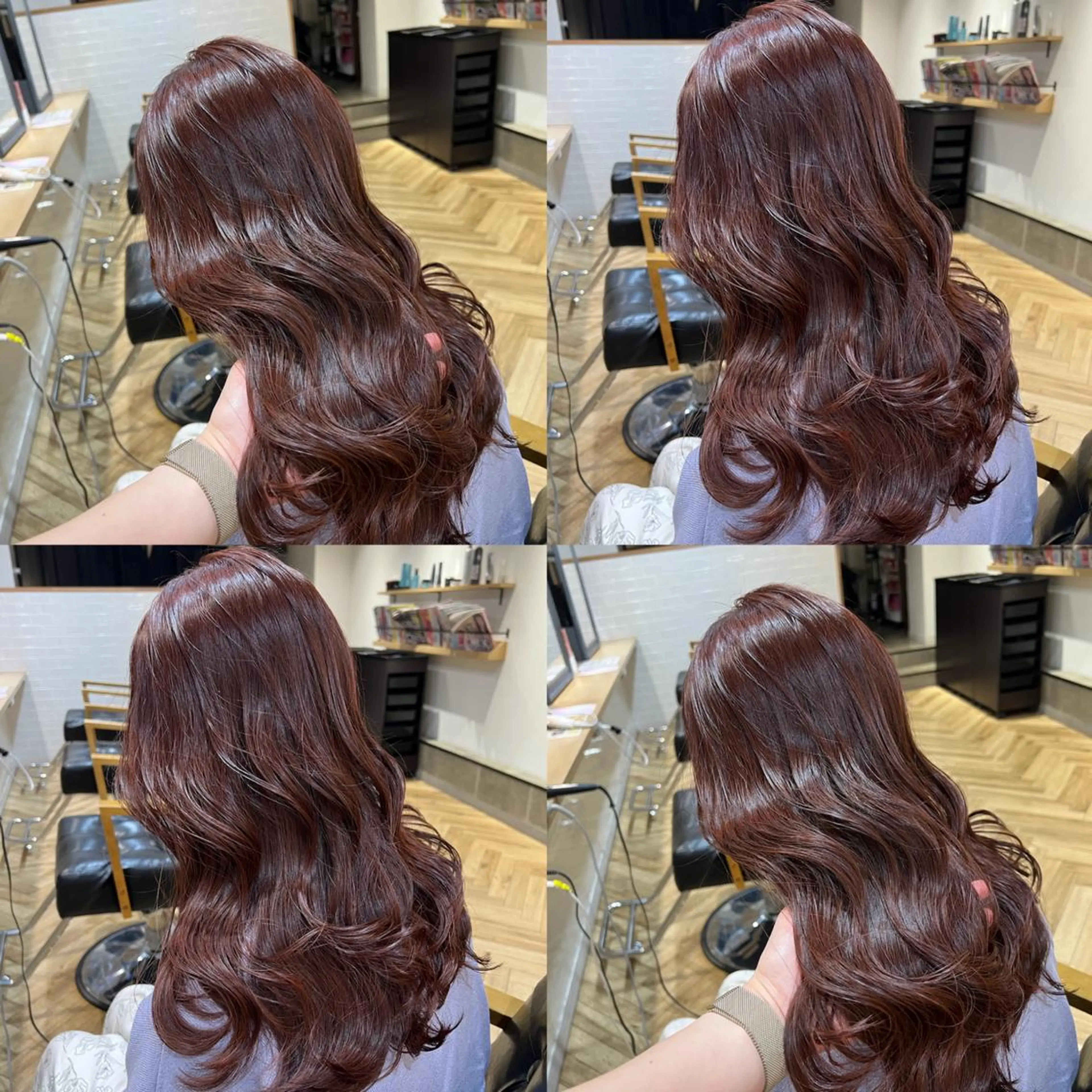 ロング カラー ブラウンカラー ピンクカラー ピンクブラウン 艶カラー/韓国顔周り 🎀mamiのヘアスタイル