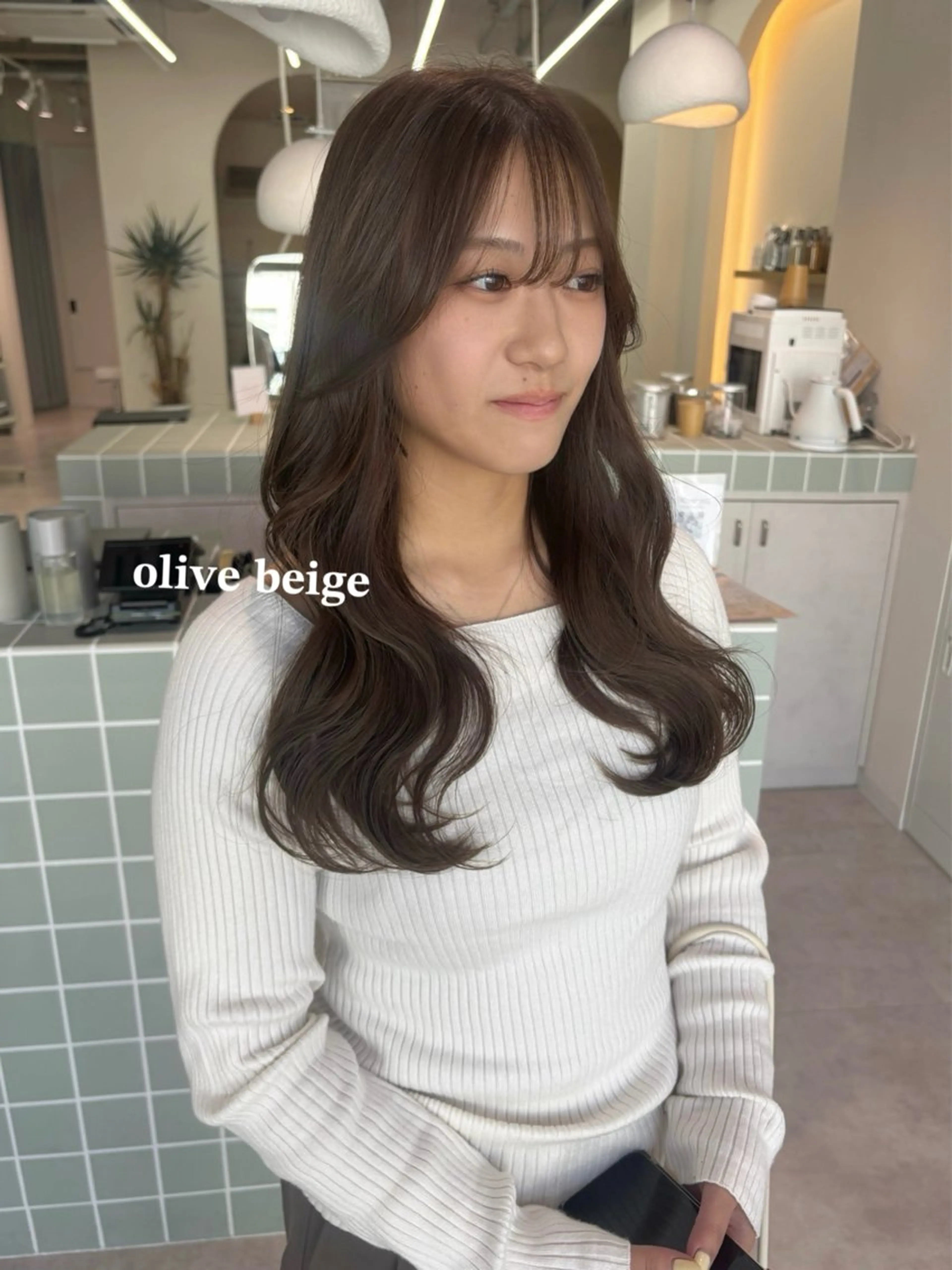 ロング カラー カット ヘアカラー トリートメント ヘッドスパ 広島/わかな/ヘア セット/オリーブのヘアスタイル