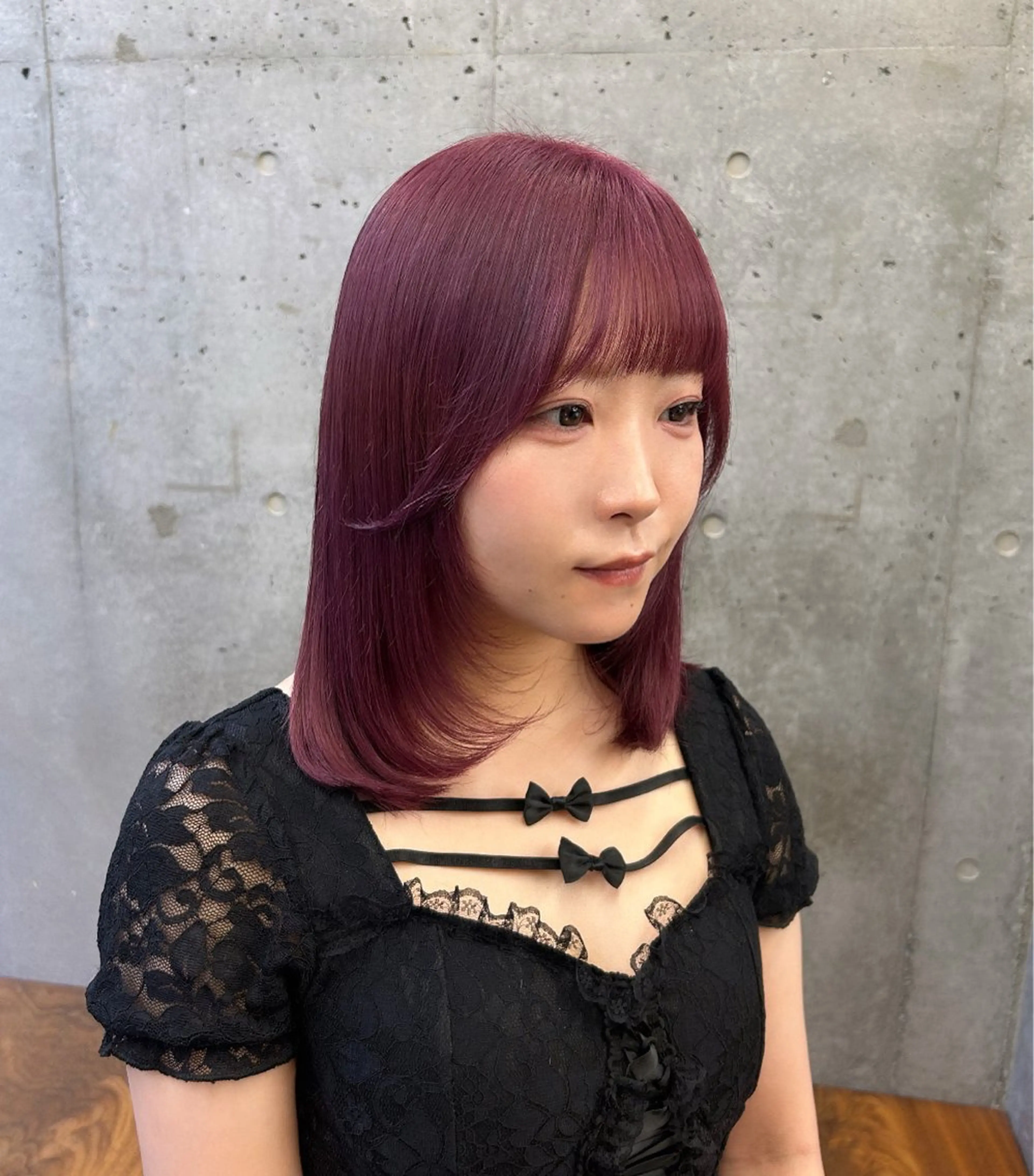 ミディアム カラー ヘアカラー トリートメント 🌷ラベンダーピンク 顔まわり🌷ねいろのヘアスタイル