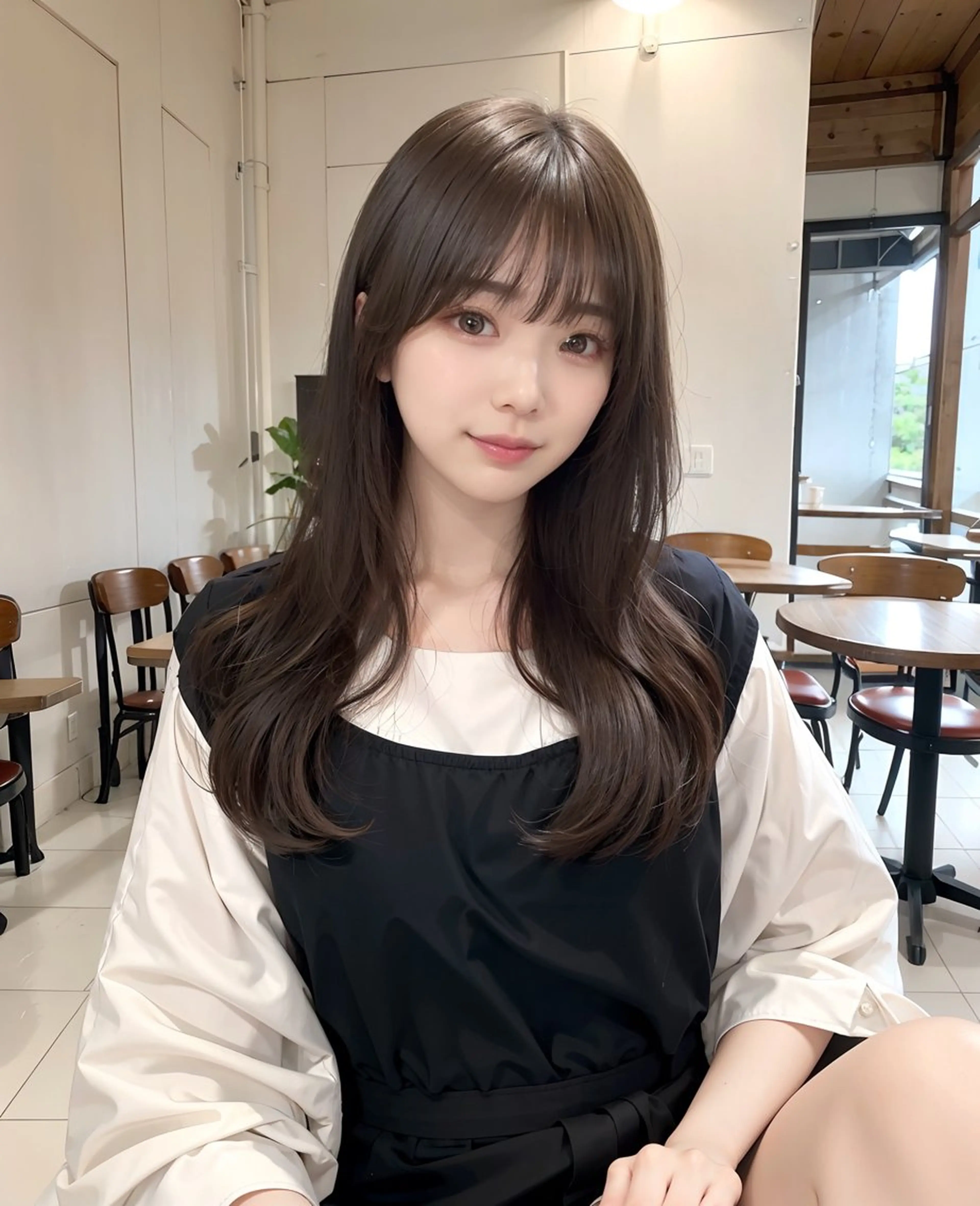 ロング 顔周りカット レイヤーカット カットモデル募集 ミネのヘアスタイル