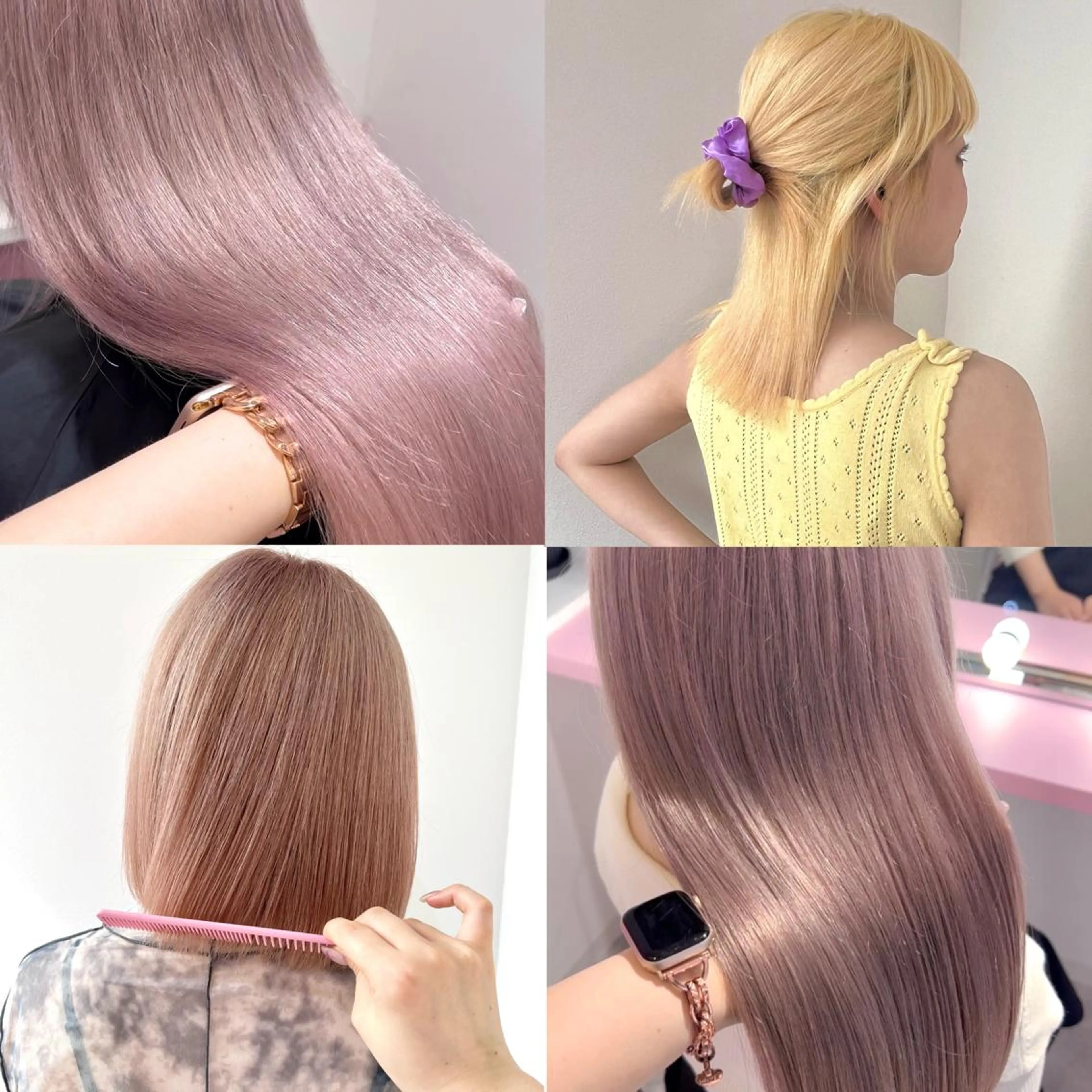 ロング ヘアカラー トリートメント ハイトーン♡ブリーチ ♡エクステ♡nanaのヘアスタイル