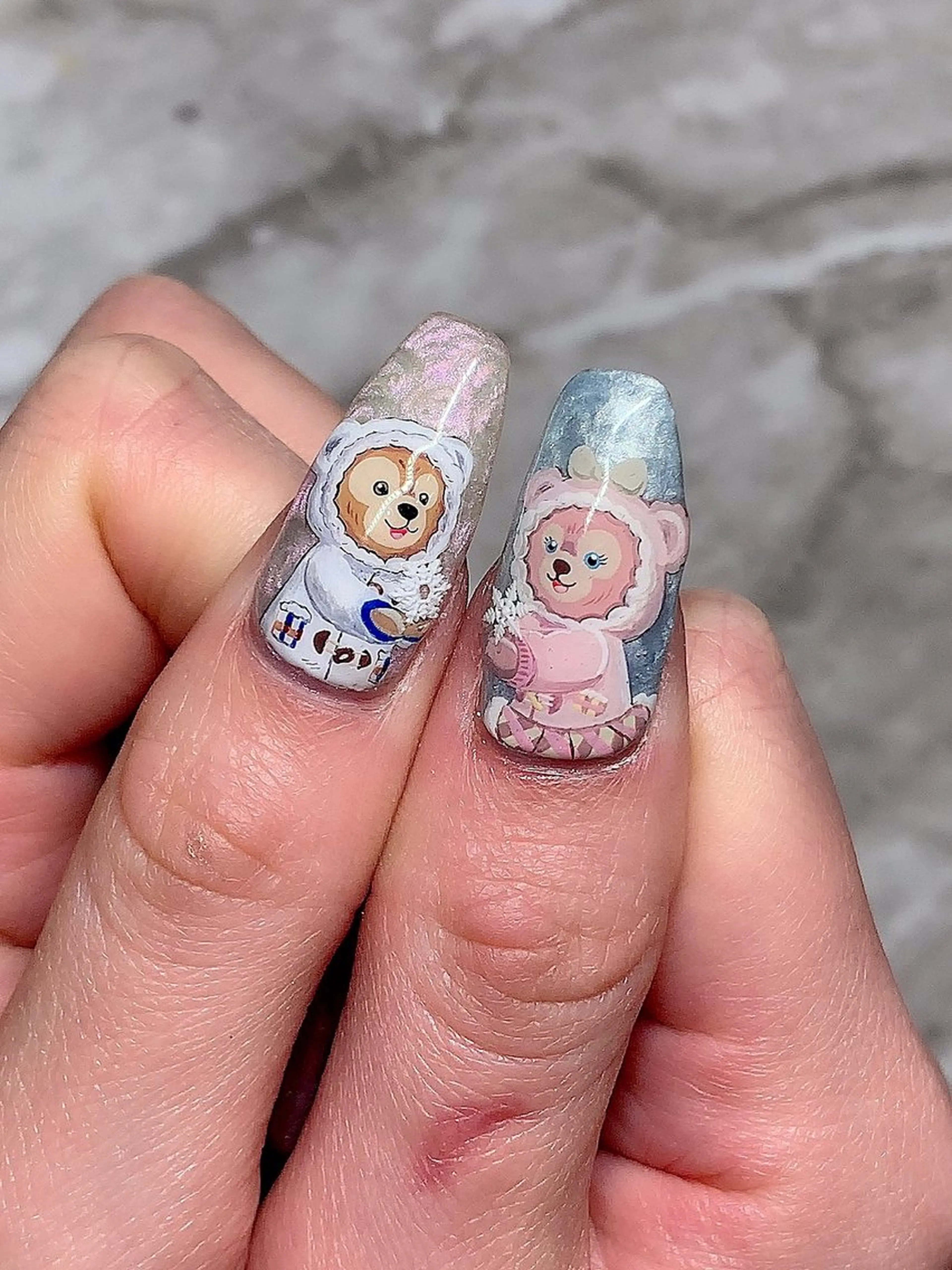 ネイル アートネイル キラキラネイル 持ち込み ぷっくりネイル ストーンネイル シェアサロンLei.g(レイジー)所属・3Dアートネイル💗 都築レナのネイルデザイン