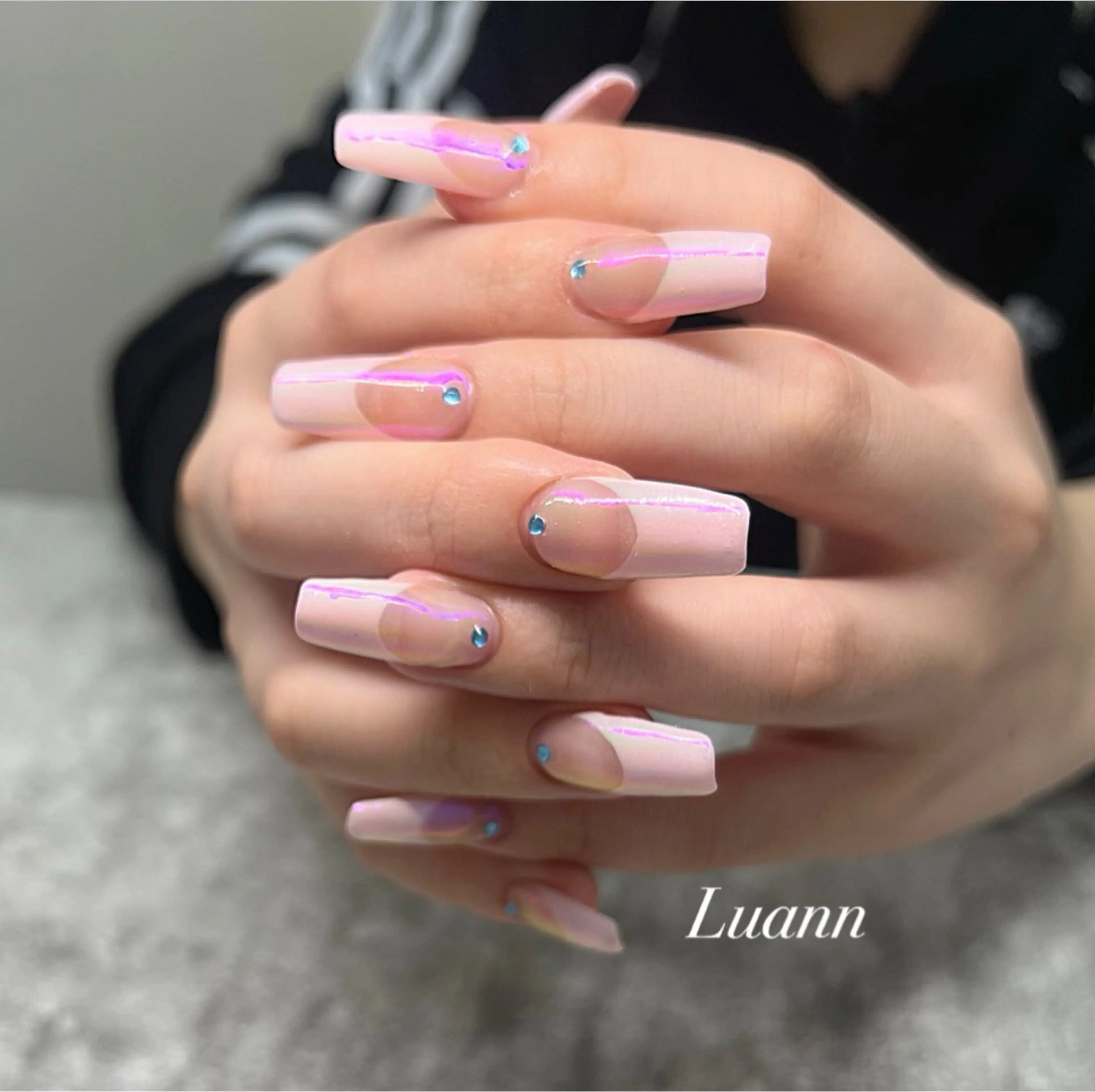 ネイル 韓国ネイル ニュアンスネイル ピンク シンプルネイル 春ネイル ハンドネイル Luann nail所属・Luann nail Sakiのネイルデザイン