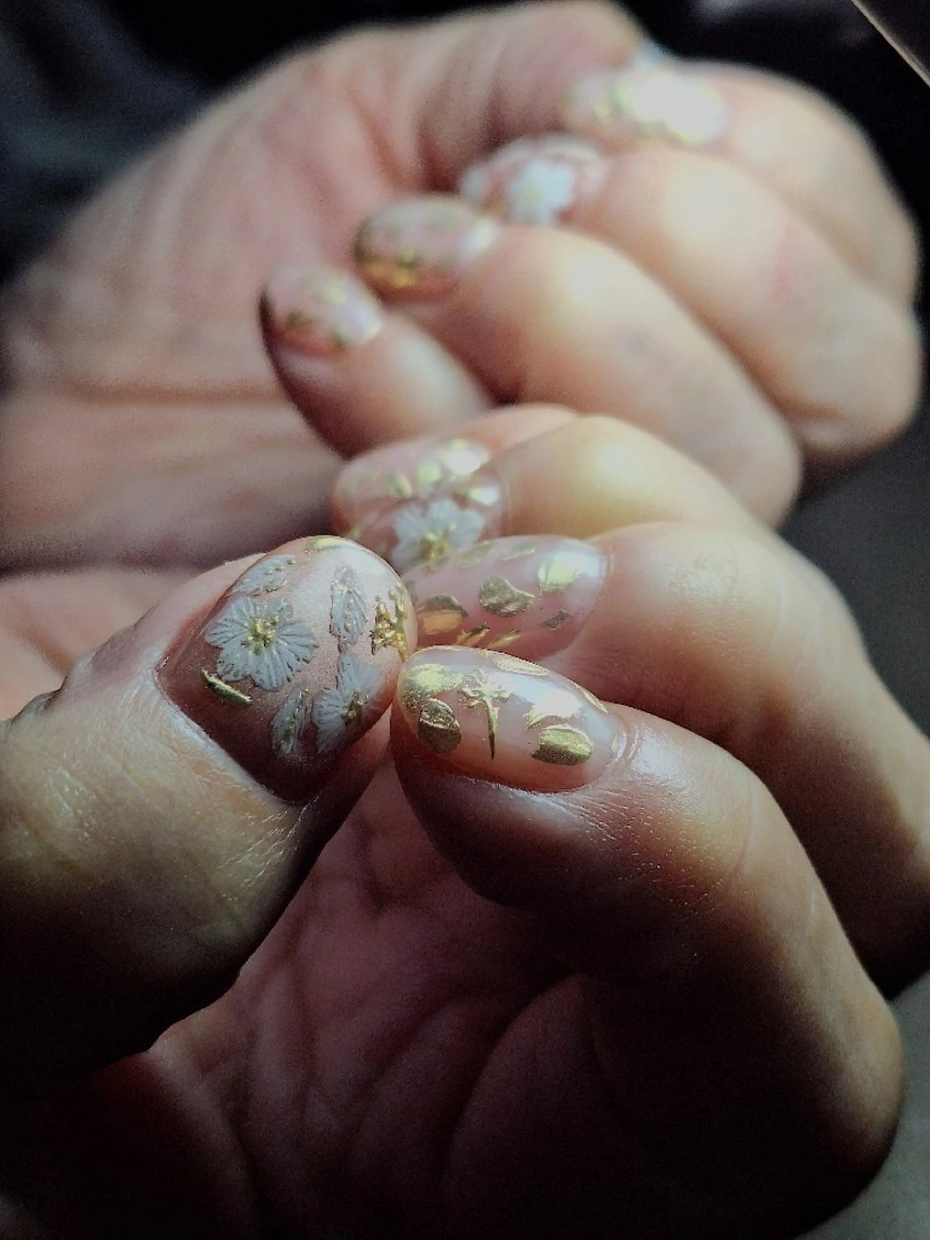 ネイル フラワーネイル ミラーネイル PLUTON 奥原のネイルデザイン