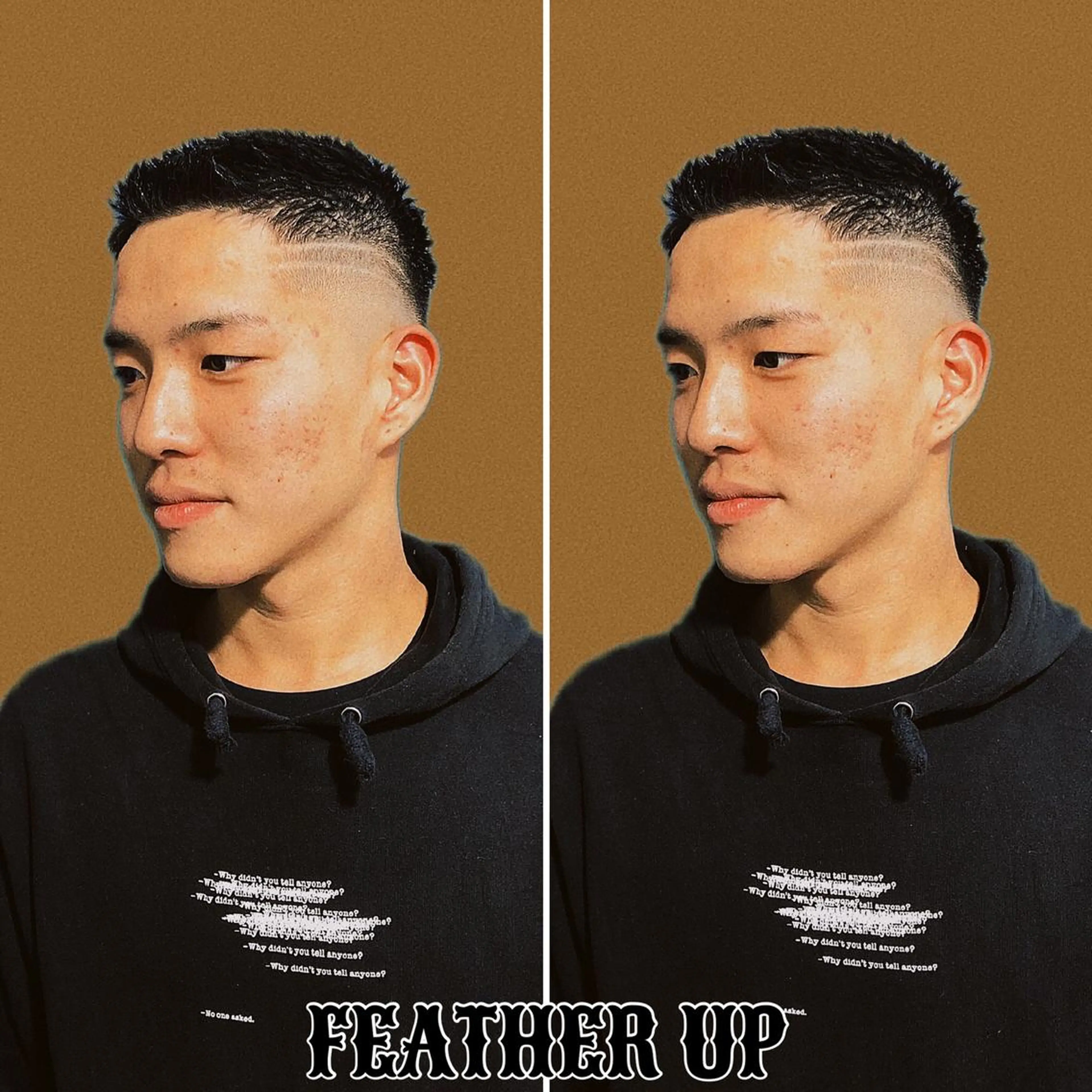 ショート カラー パーマ メンズ フェードカット メンズハイトーン メンズパーマ ハイトーンカラー &CREW スタッフのヘアスタイル