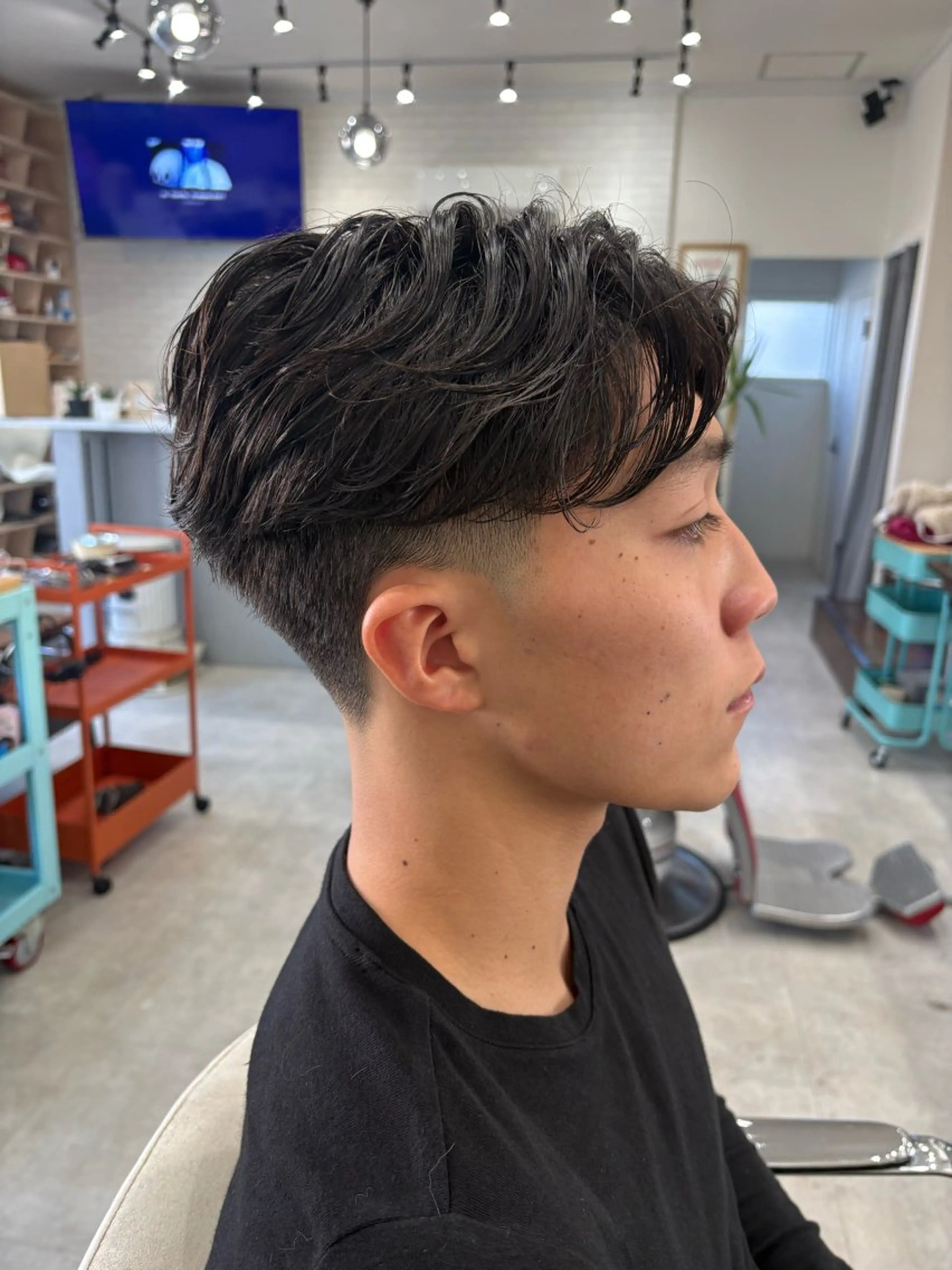 ショート パーマ メンズ カット パーマ CUCUMBER所属・本間 颯太のヘアスタイル