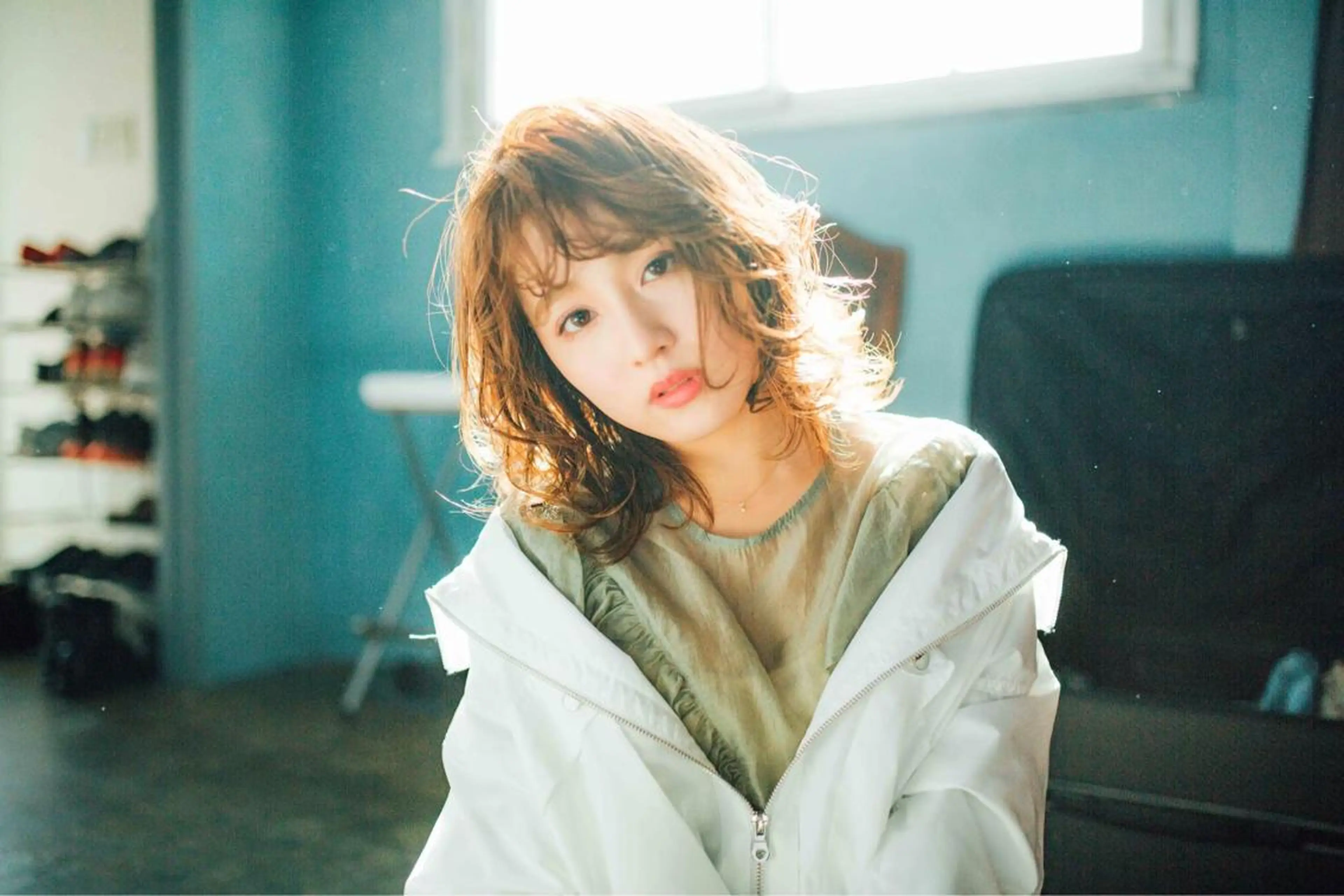 ミディアム カラー パーマ ヘアアレンジ キッズ ネイル マツエク・マツパ アディクシーカラー 透明感カラー unu hair所属・藤井 仁紀のヘアスタイル