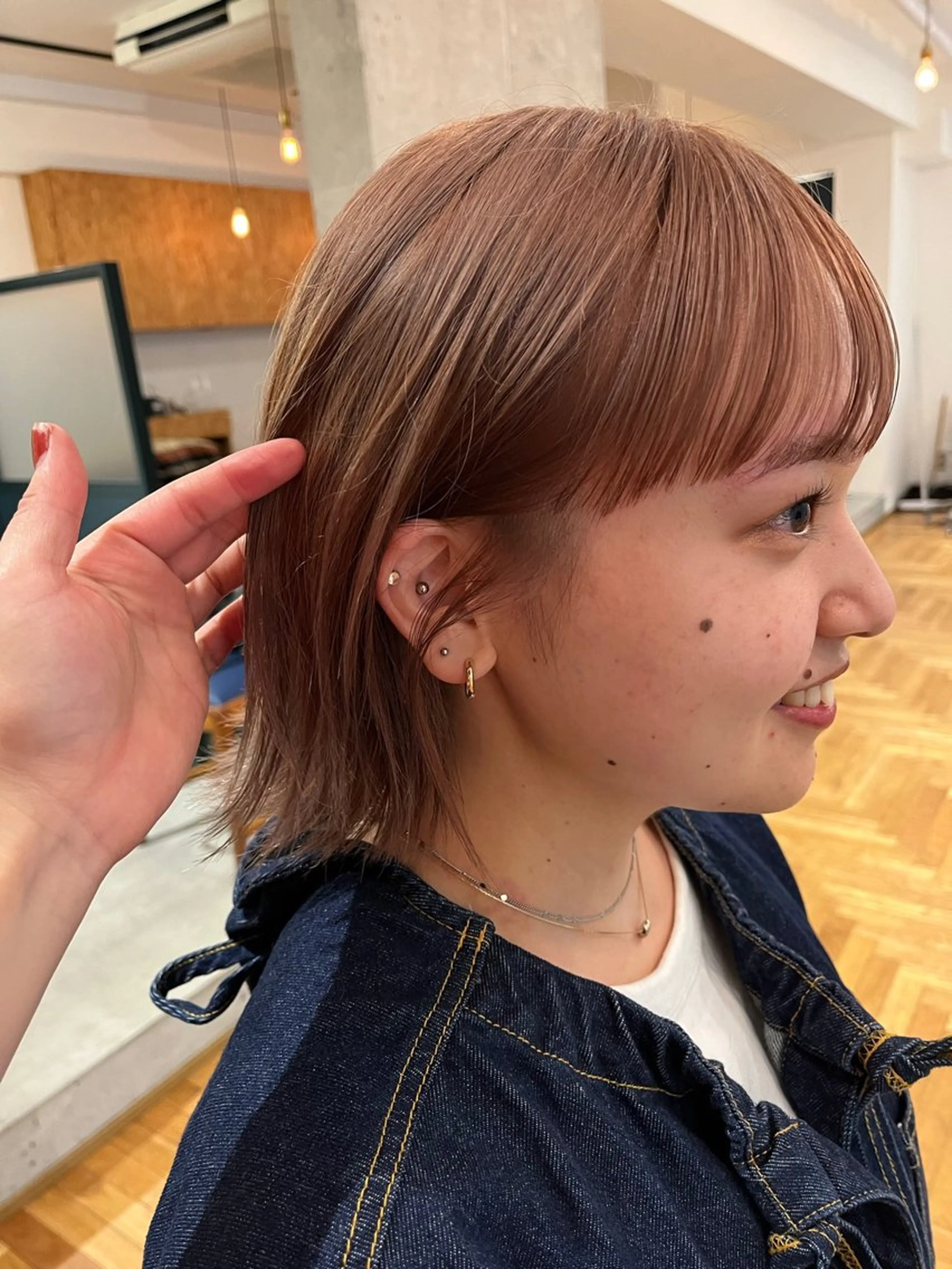 ミディアム カラー 暖色/パーマ 🌼クニトウメイのヘアスタイル