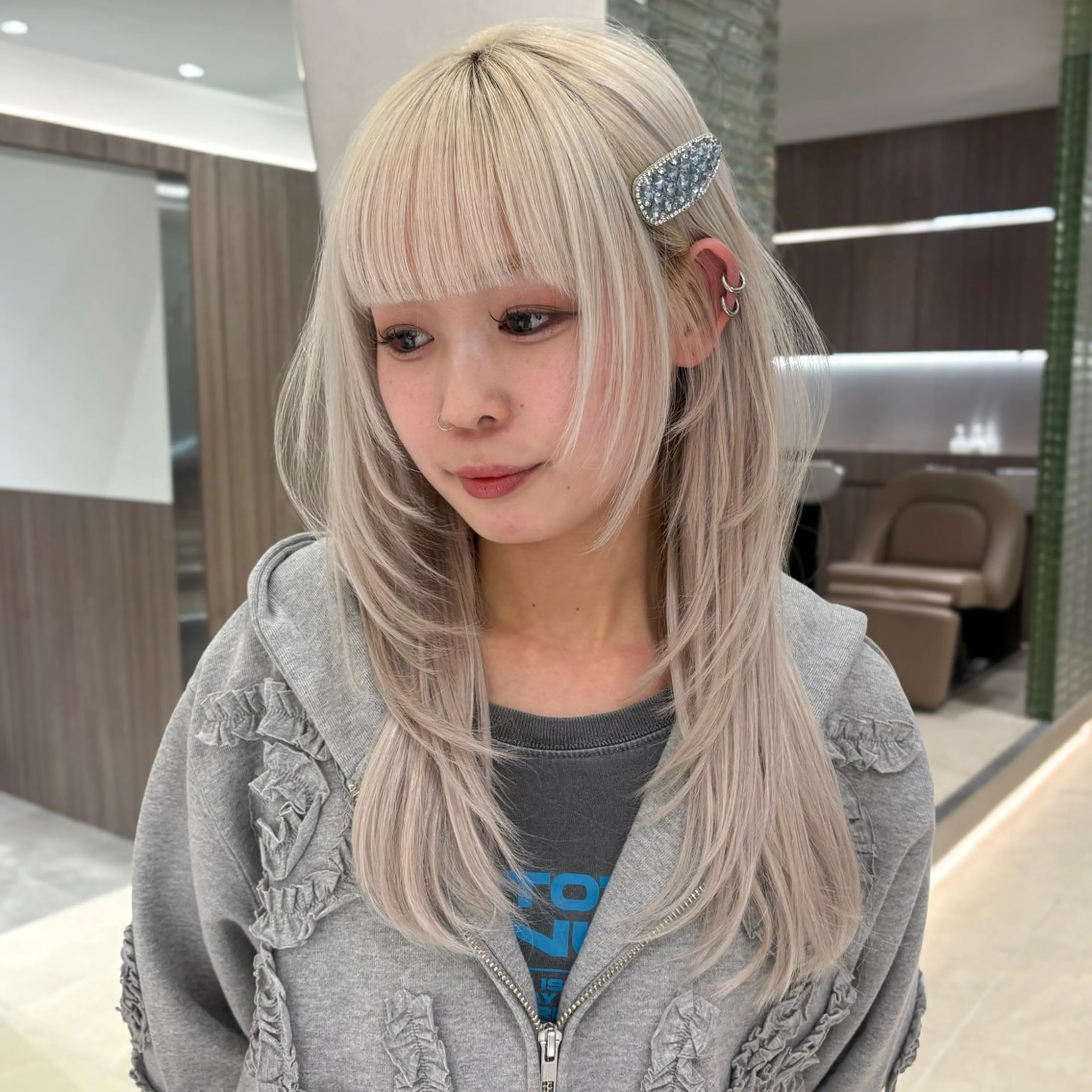 ロング レイヤー/ブリーチ /暖色/ゆきなのヘアスタイル