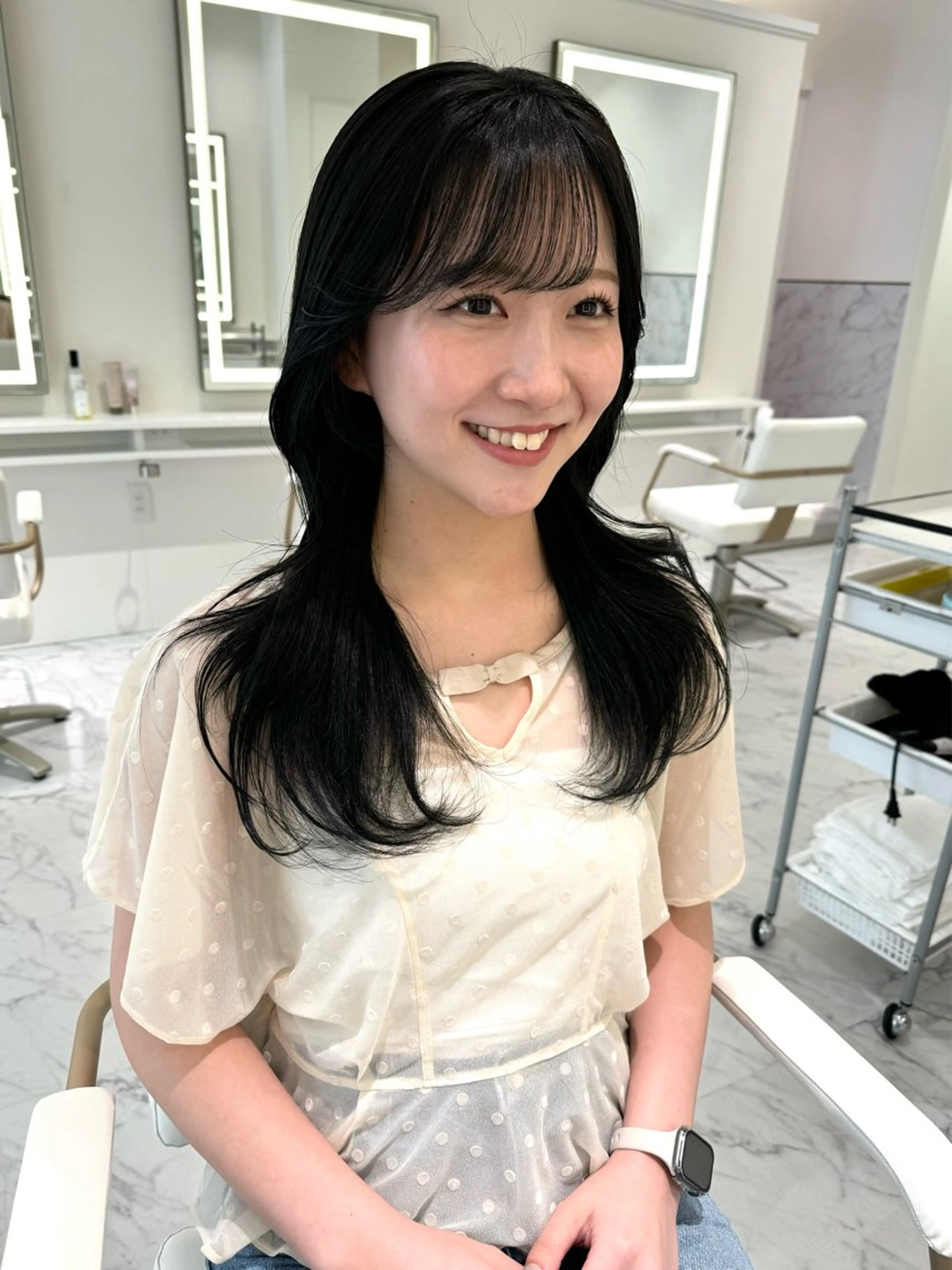 ロング カラー カット ヘアカラー ParveMix🍀 藤原愛未のヘアスタイル