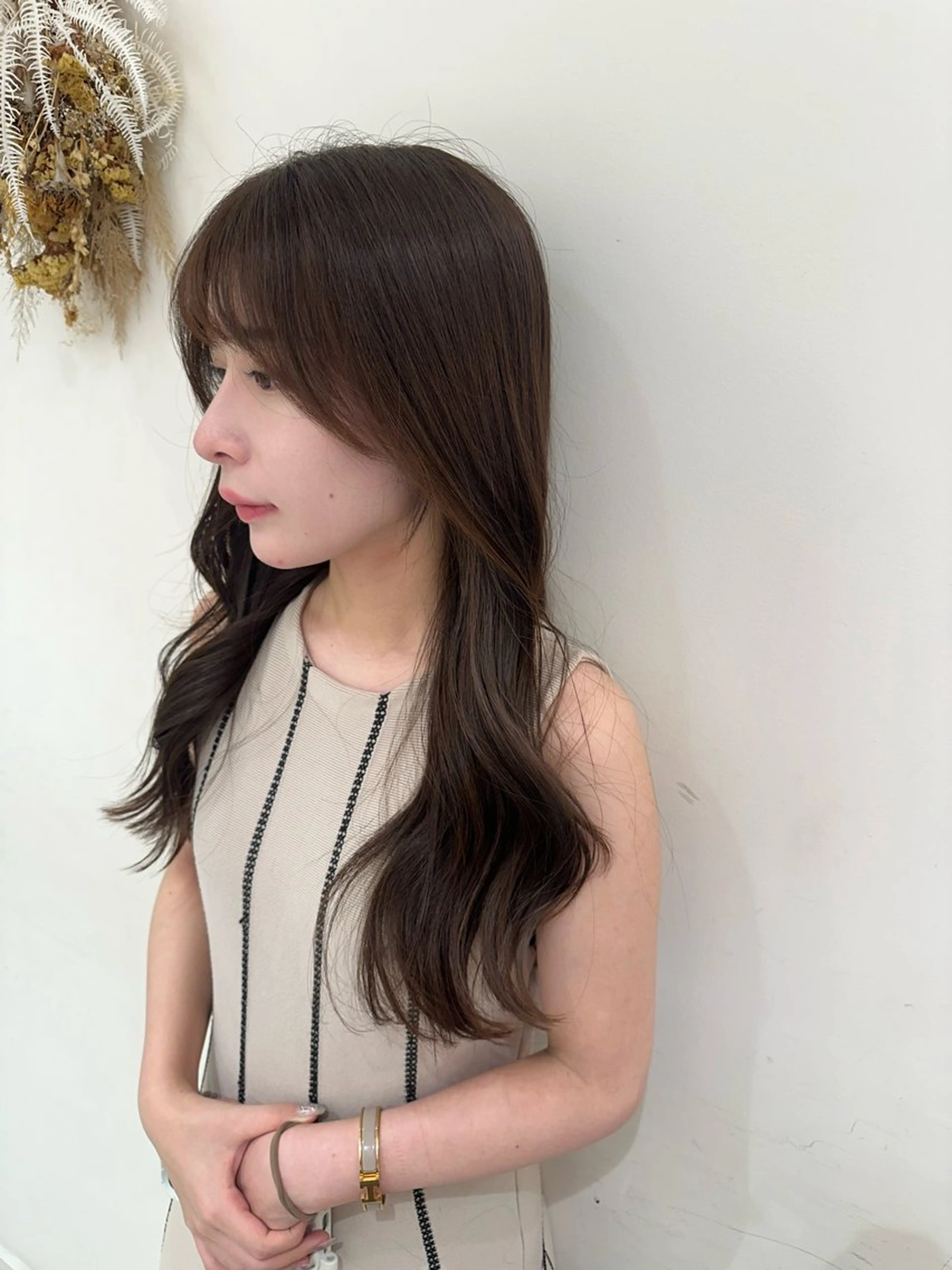 ロング カラー ヘアアレンジ タイトボブ個性派カラ ーAKANEのヘアスタイル