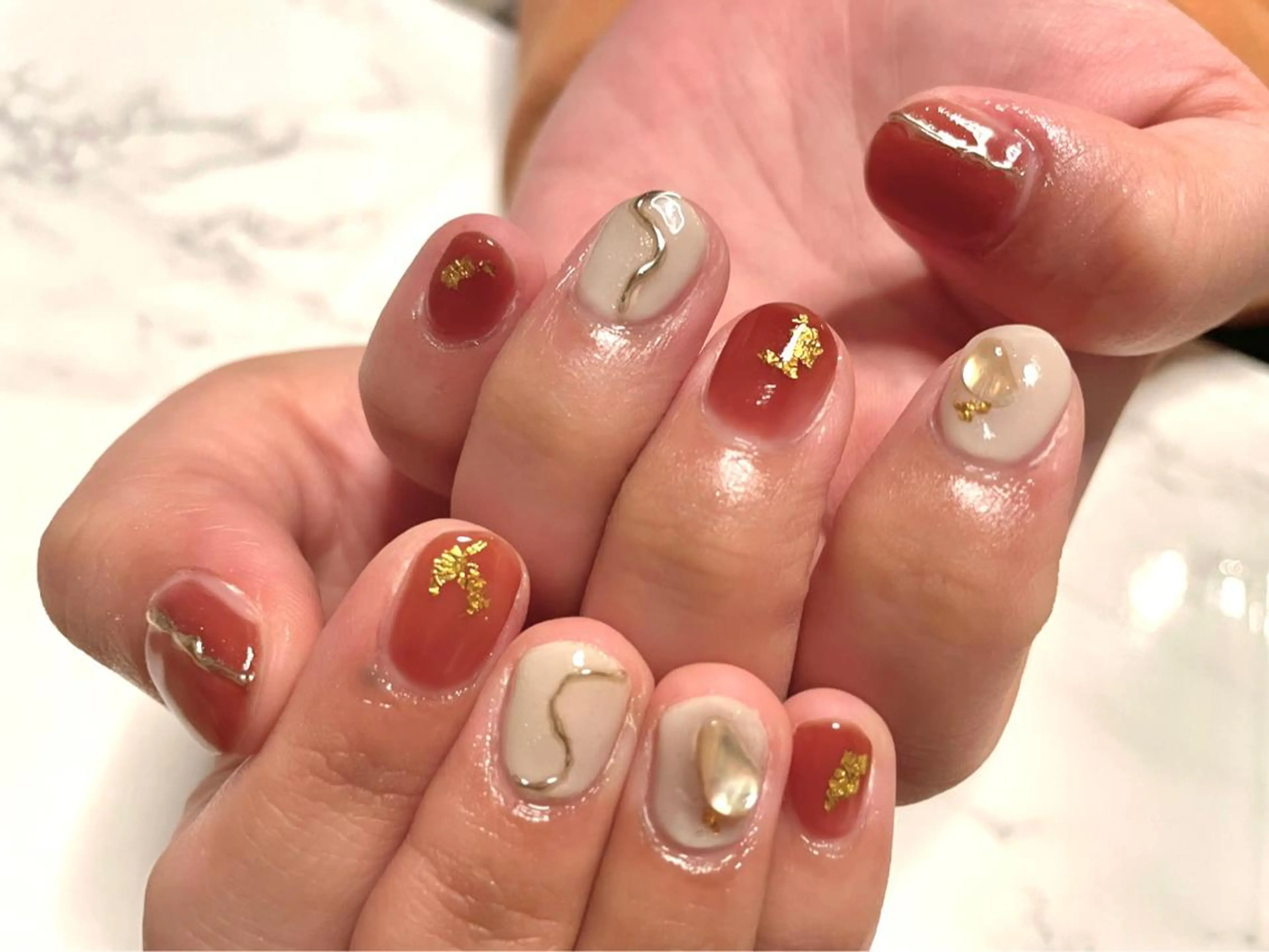 ネイル ミラーネイル ストーンネイル ハンドネイル PｰPOP所属・青木 ひろえのネイルデザイン