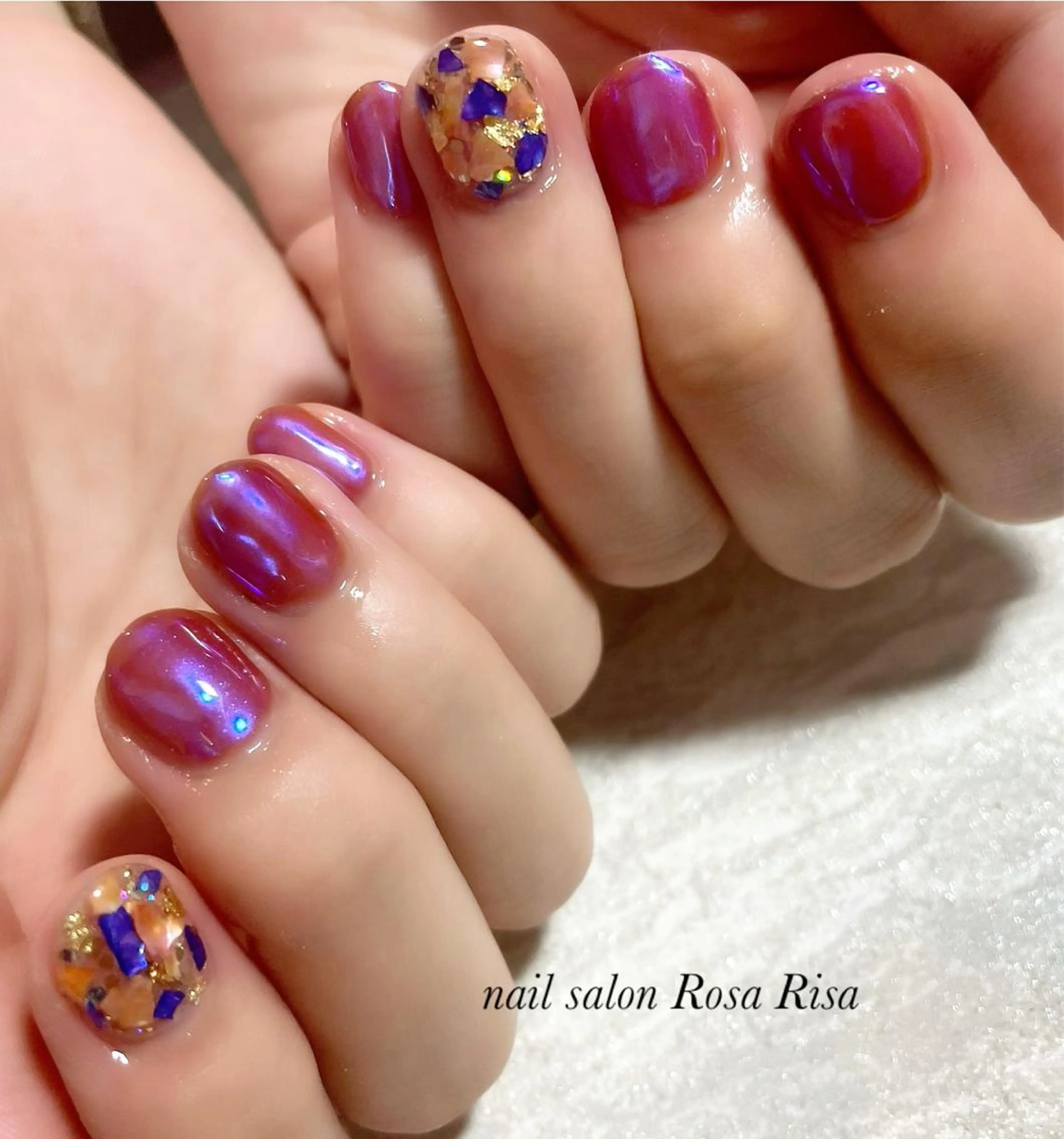 ショート ネイル ミラーネイル ハンドネイル ネイルスタジオ シェイクユアハンズのネイルデザイン