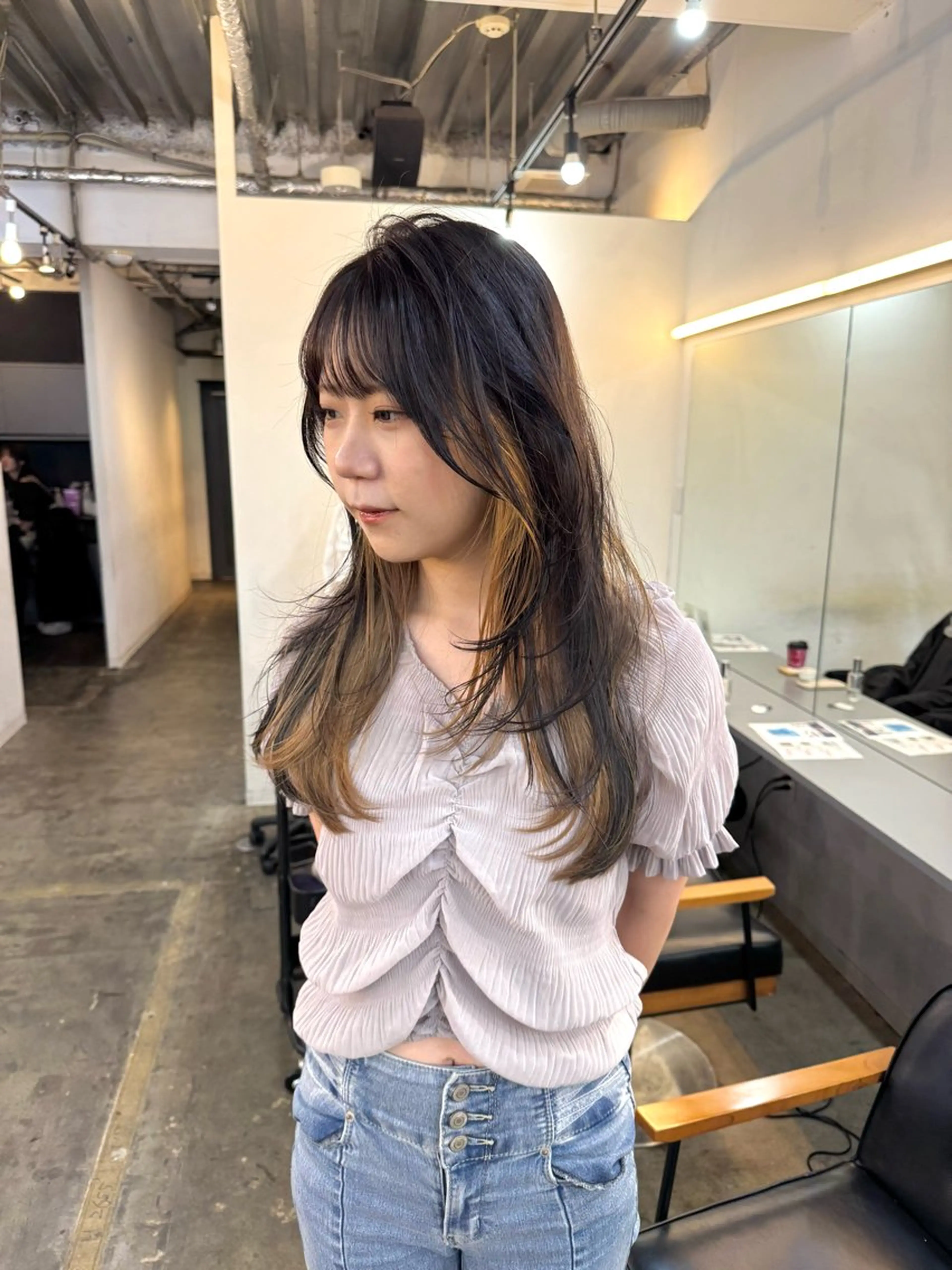 ロング カラー ヘアカラー トリートメント 🪡韓国レイヤー /髪質改善/菊池🪡のヘアスタイル